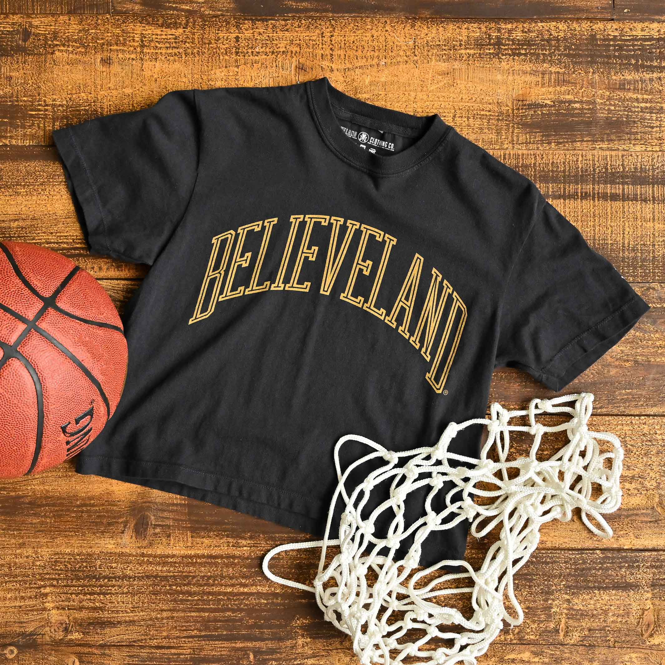 Believeland Arch - Women's Boxy Crop Crew T-Shirt - Image 2