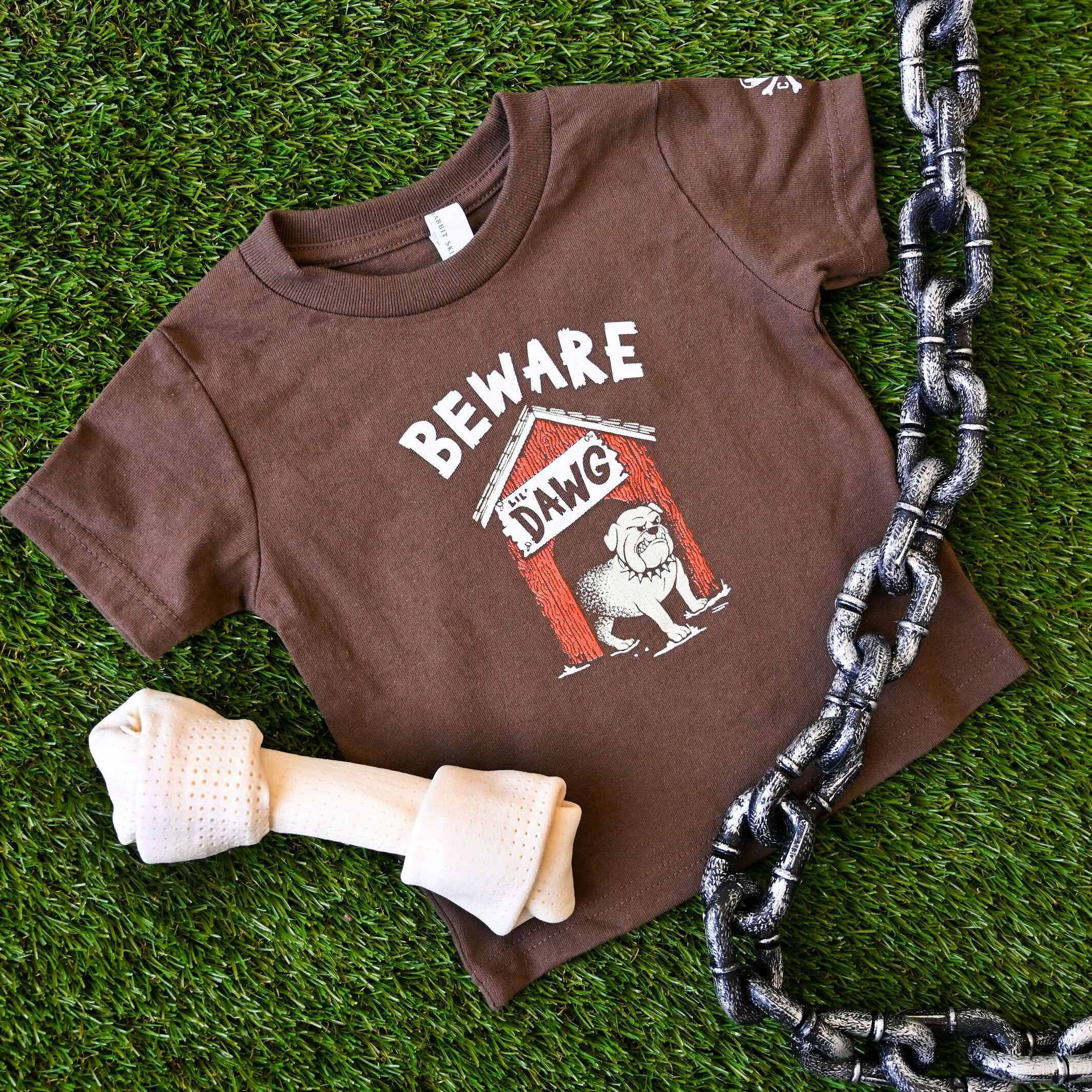 Beware of Lil' Dawg - Toddler Crew T-Shirt - Image 2