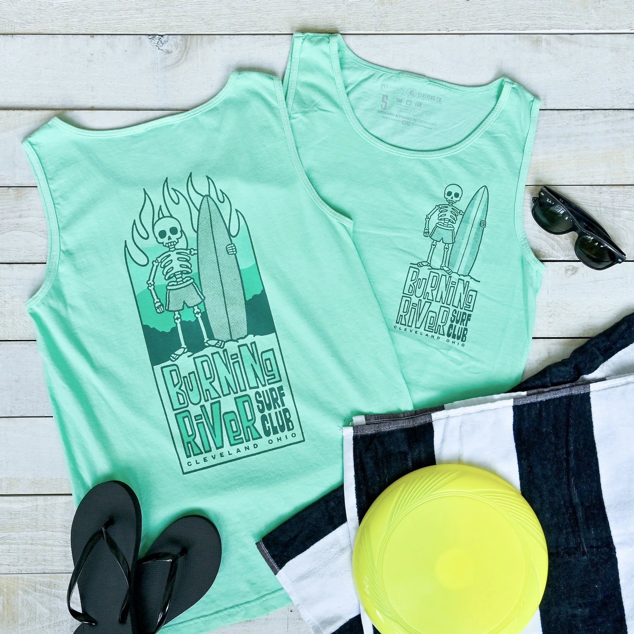 Burning River Surf Club - Unisex/Mens Tank Top - Image 2