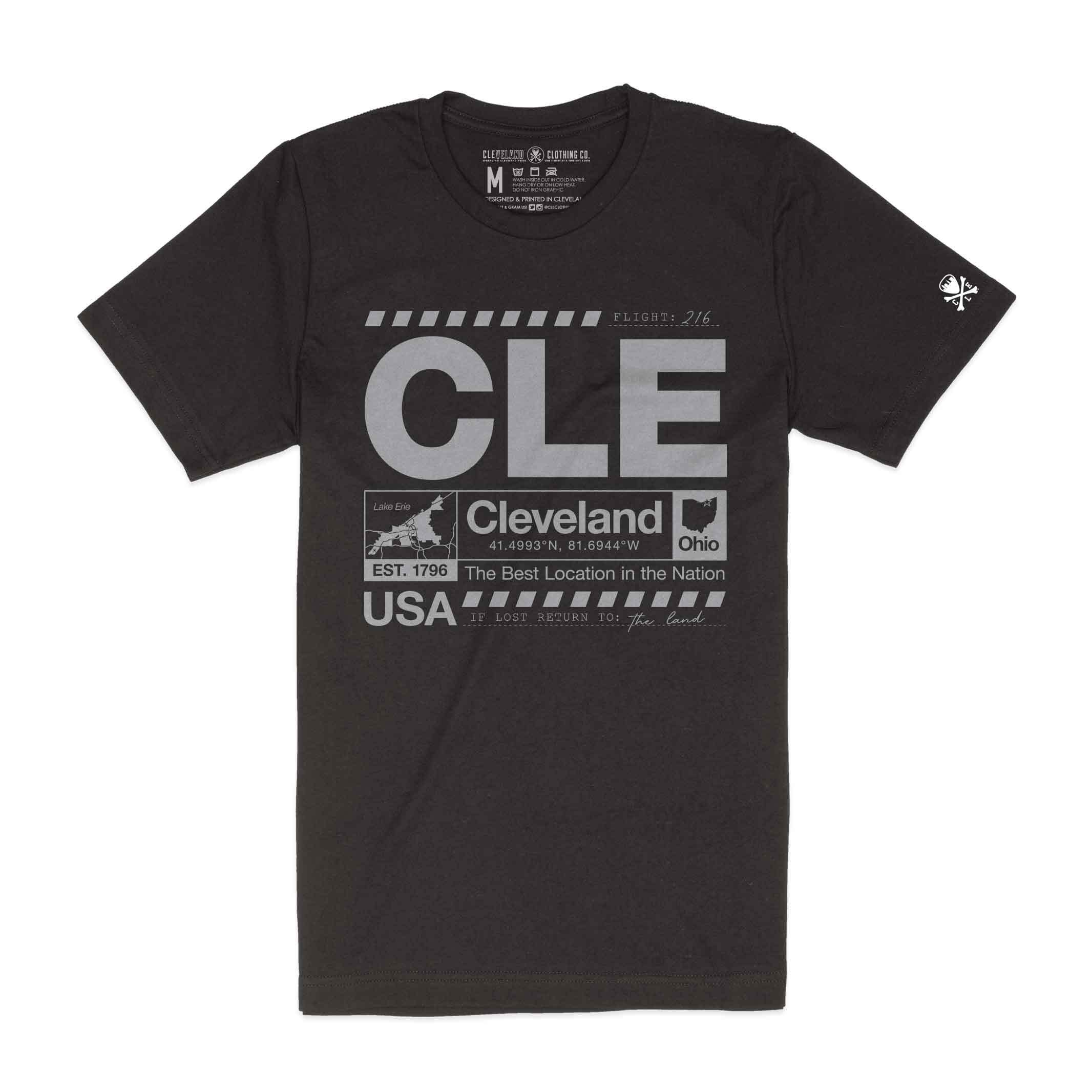 CLE Airport Code - Mens/Unisex Crew T-Shirt