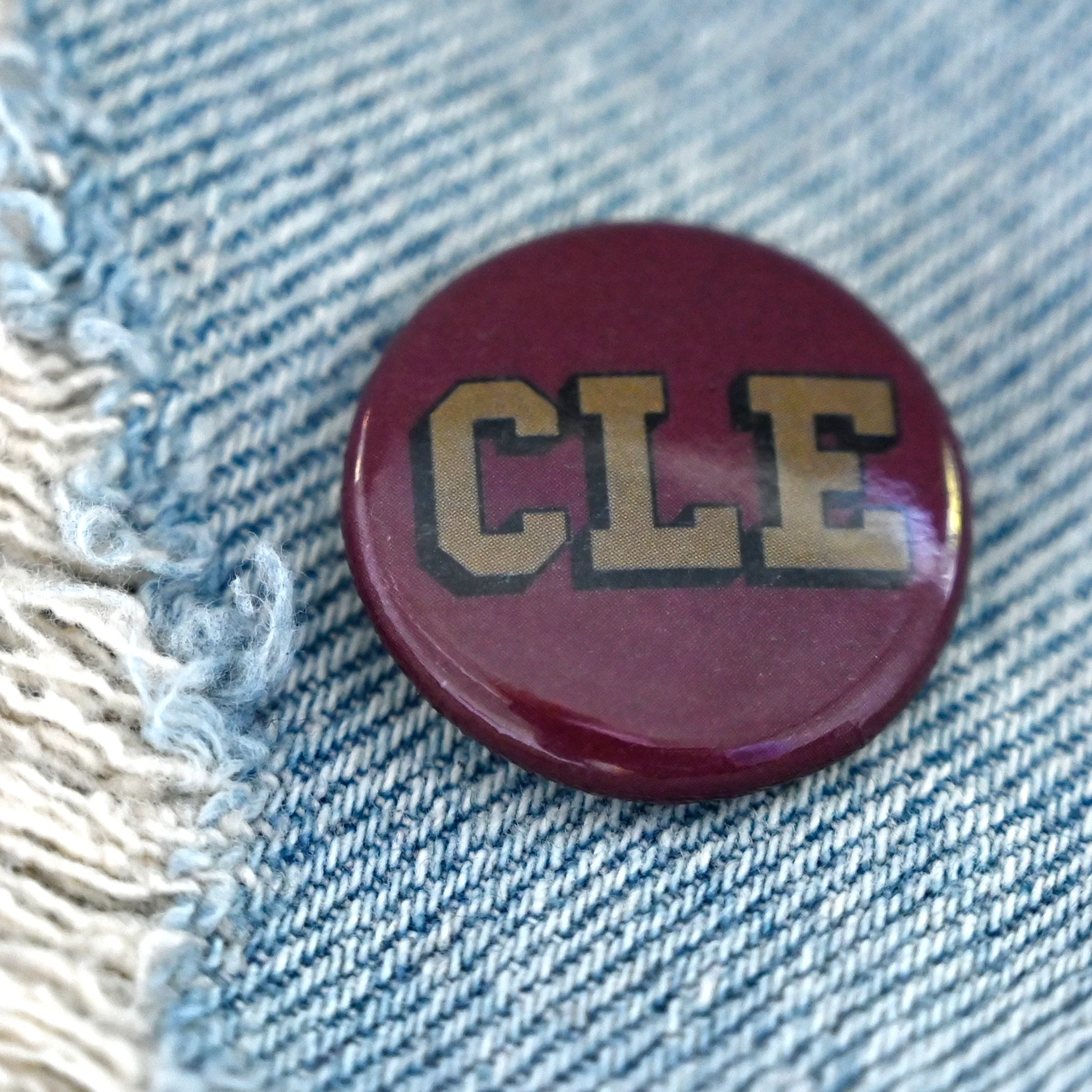 CLE College Wine/Gold Button - Image 2