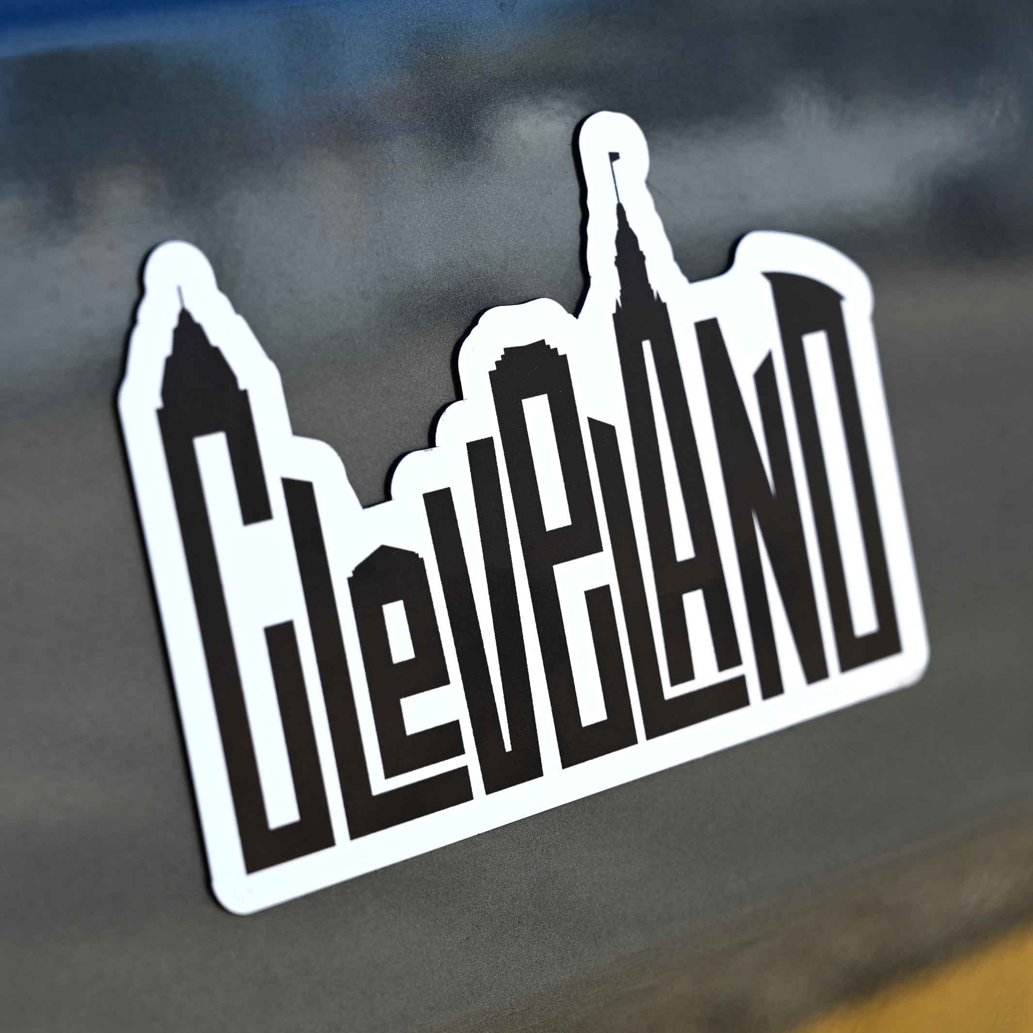 Cleveland Skyline Letters Car Magnet - Image 2