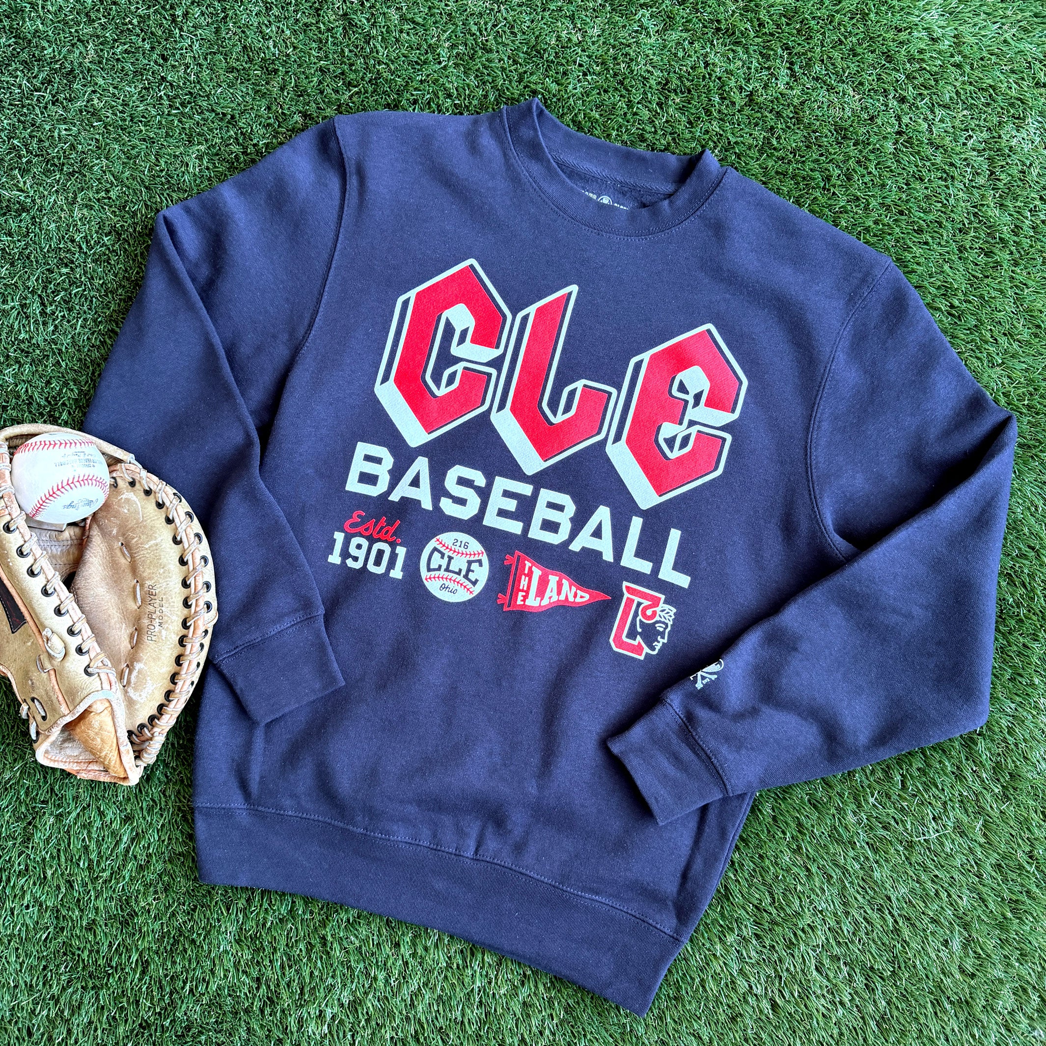 CLE - Cleveland Baseball Icons - Unisex Crewneck Sweatshirt - Image 2
