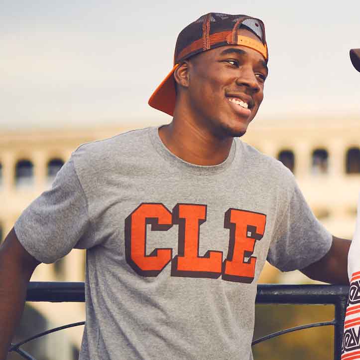 CLE College - Brown/Orange - Mens/Unisex Crew T-Shirt - Image 2
