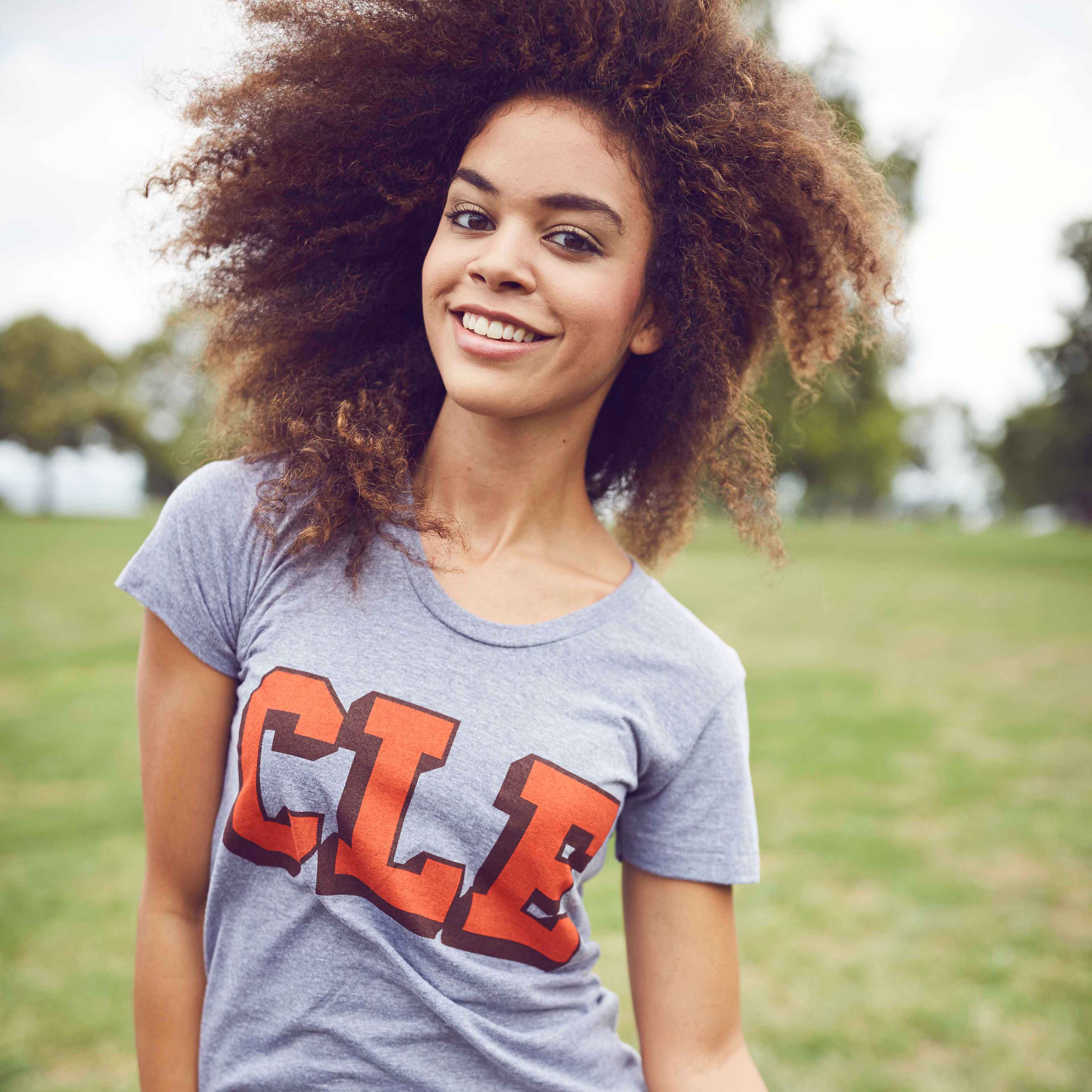 CLE College - Brown/Orange - Womens Relaxed Fit Crew T-Shirt - Image 2