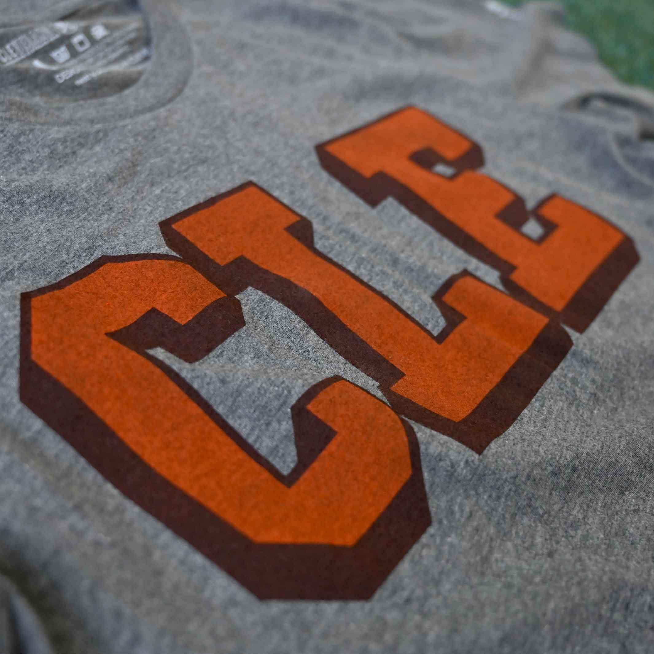 CLE College - Brown/Orange - Womens Relaxed Fit Crew T-Shirt - Image 4