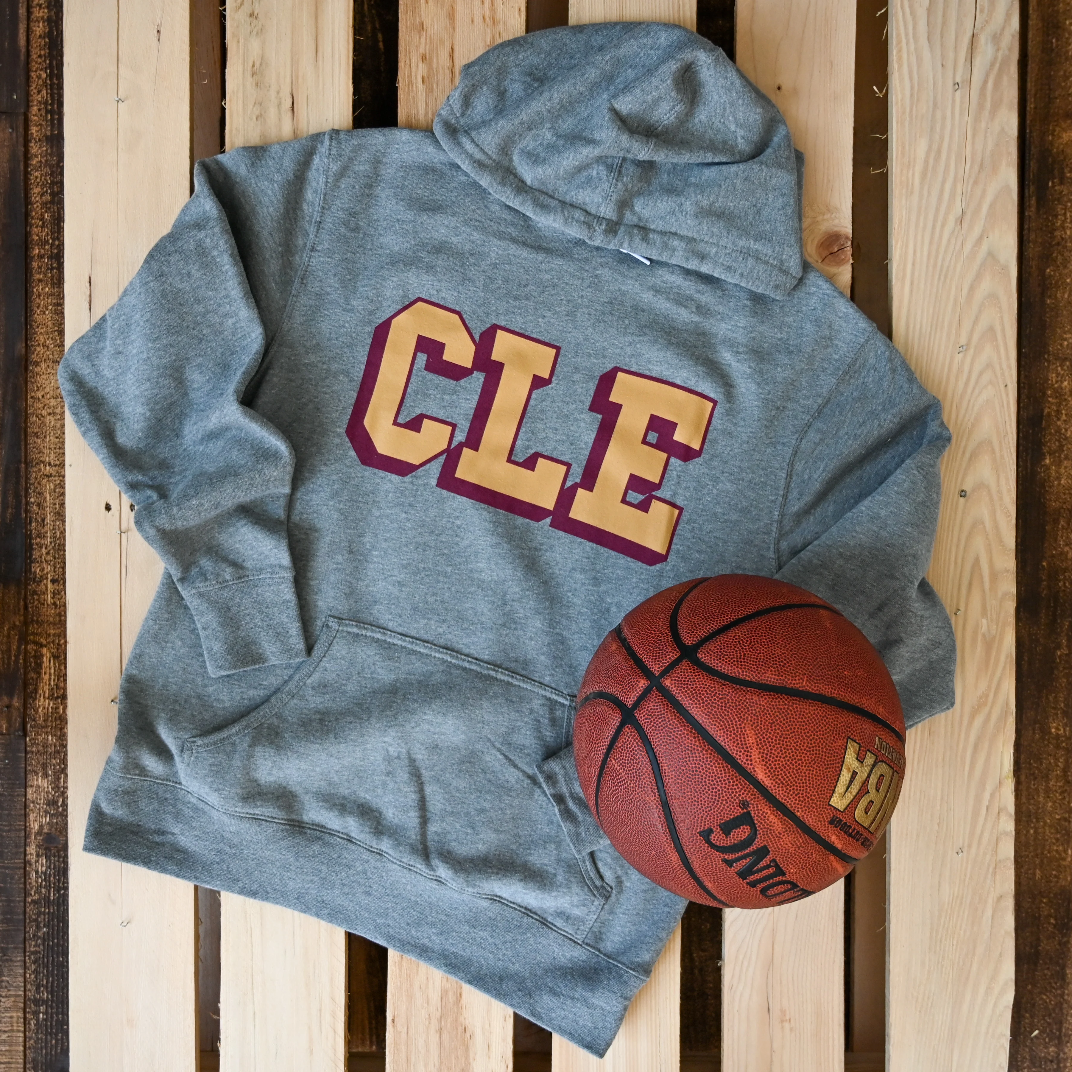 CLE College -Wine/Gold - Unisex Pullover Hoodie - Image 2
