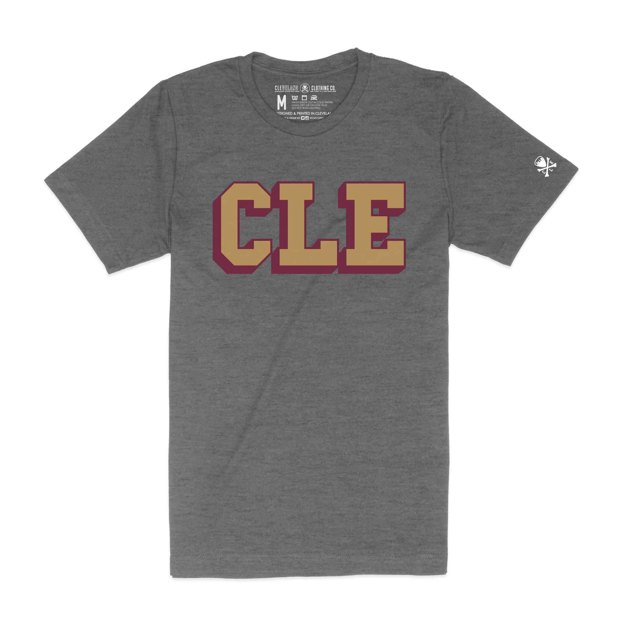 CLE College - Wine/Gold - Mens/Unisex Crew T-Shirt