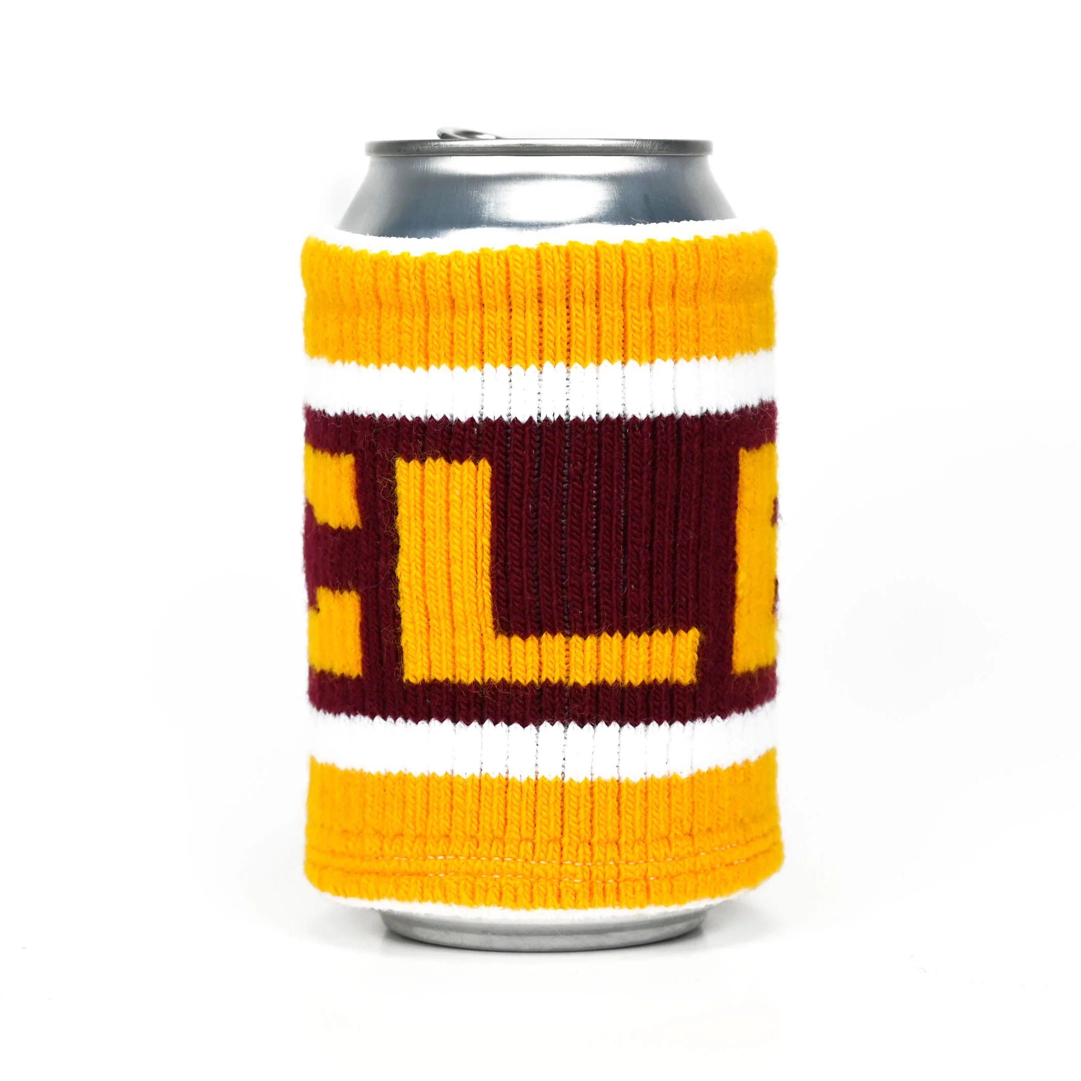 CLE Knit Can Cooler - Wine/Gold
