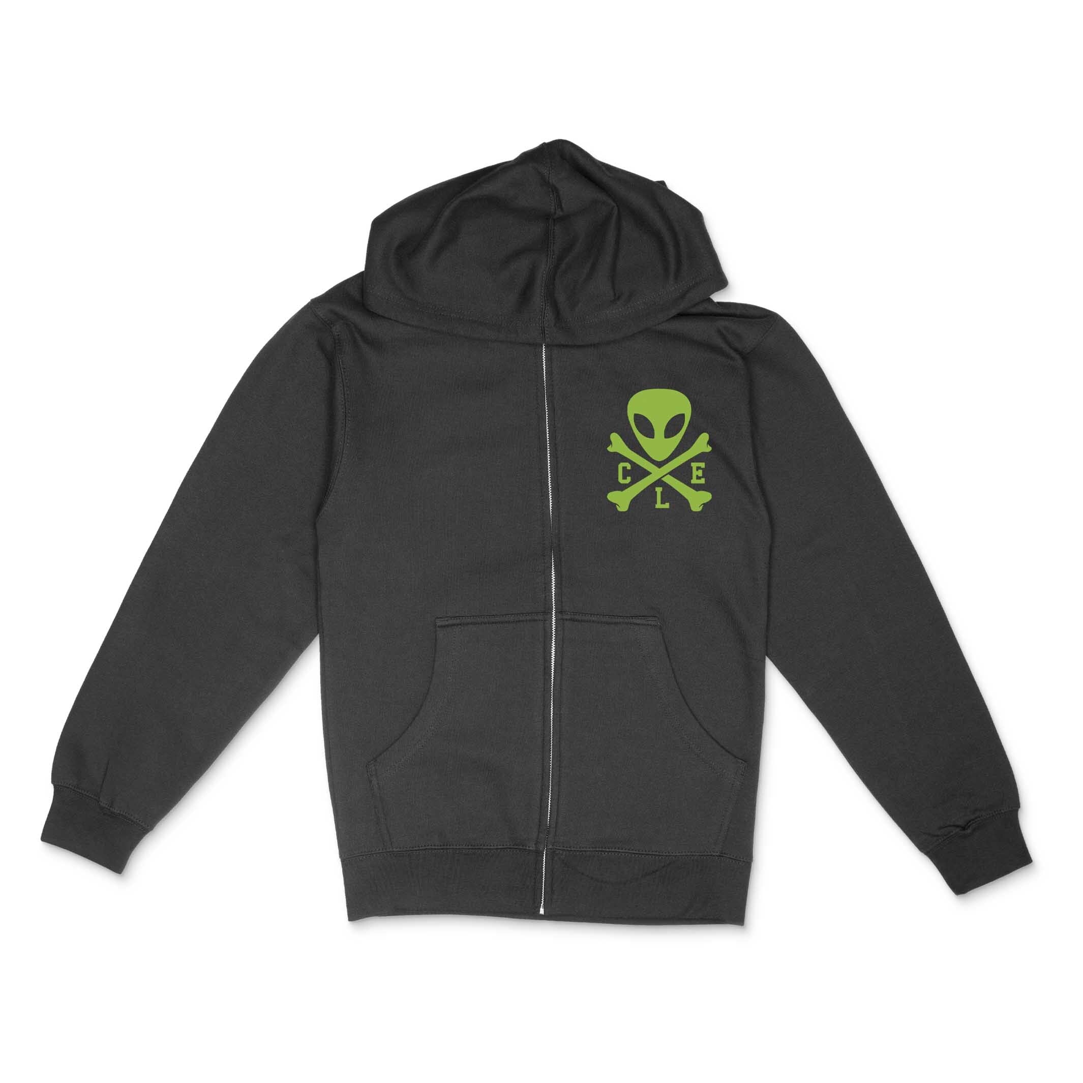 CLE Logo Alien Full-Zip Hoodie - Glow In The Dark - Image 3