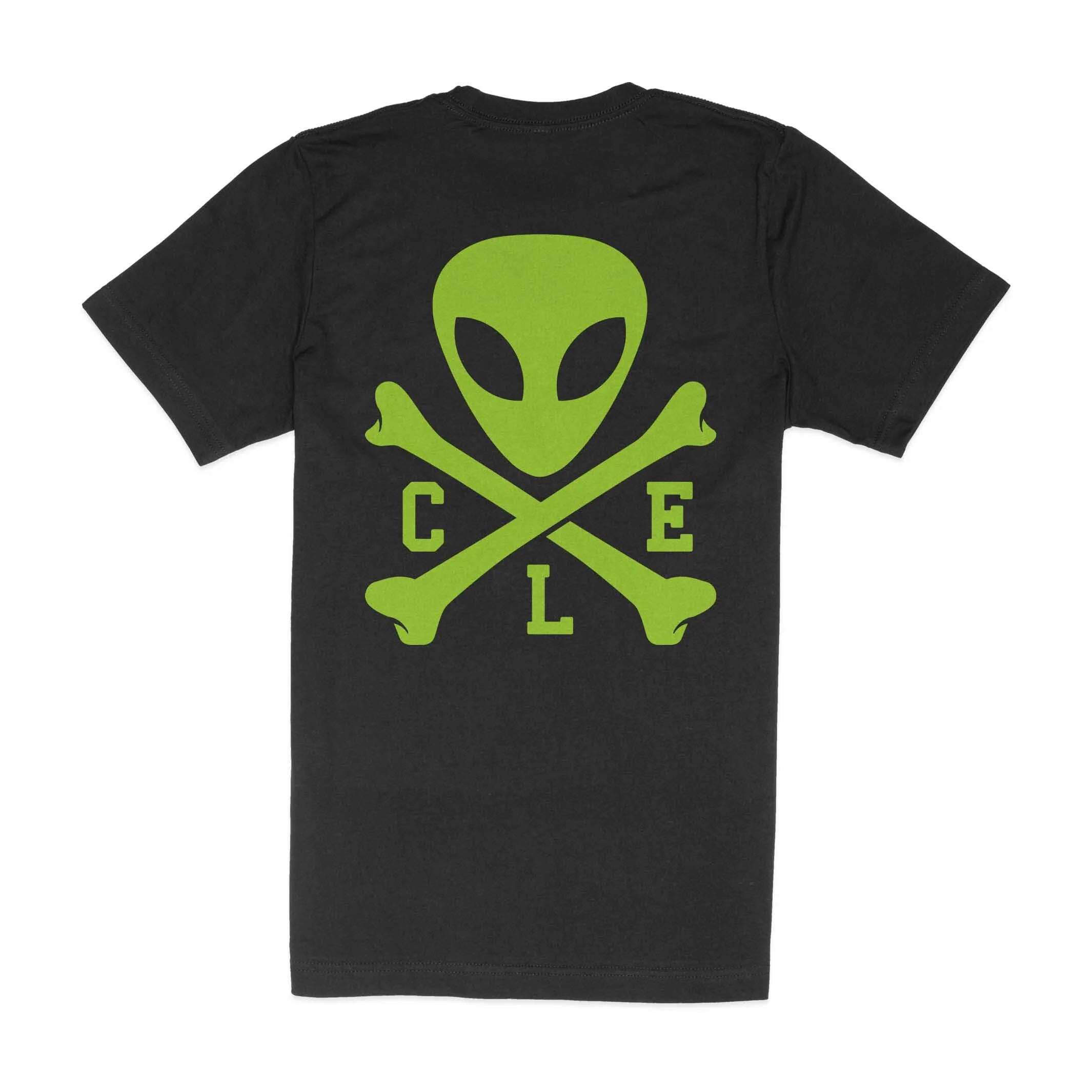 CLE Logo Alien Mens/Unisex Crew T-Shirt - Glow In The Dark - Image 4