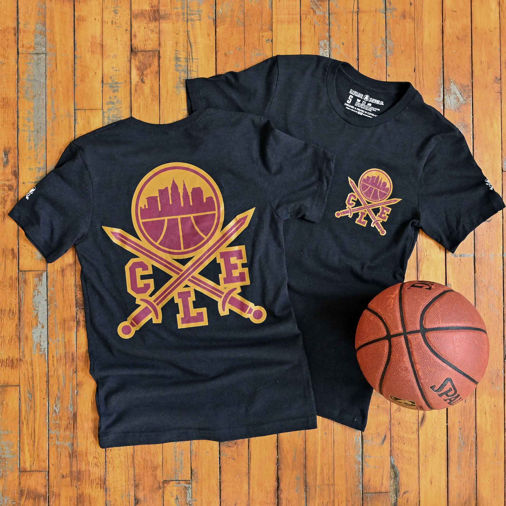 CLE Logo - Basketball Edition - Mens/Unisex Crew T-Shirt - Image 2