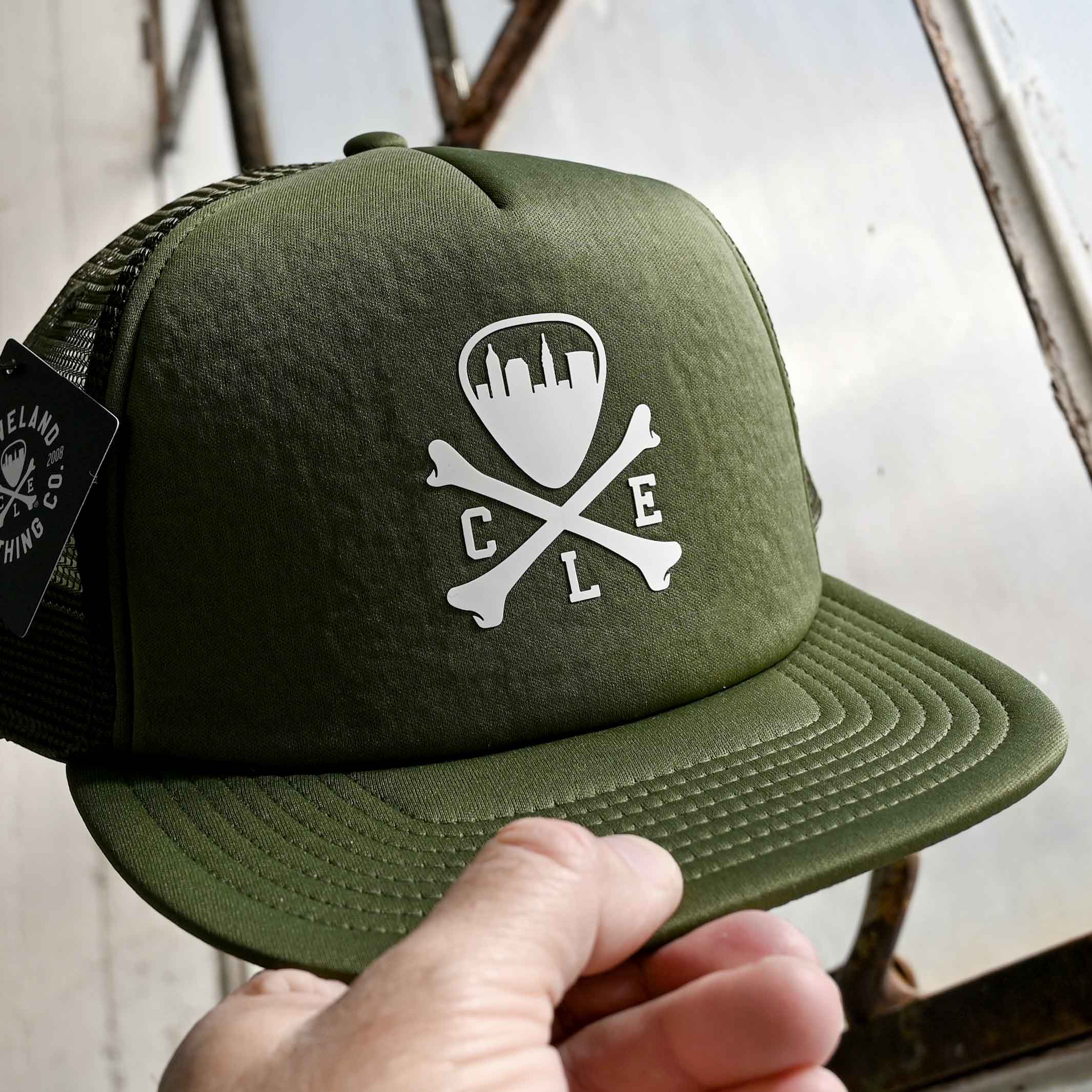 CLE Logo Foam Trucker Hat - Olive - Image 4