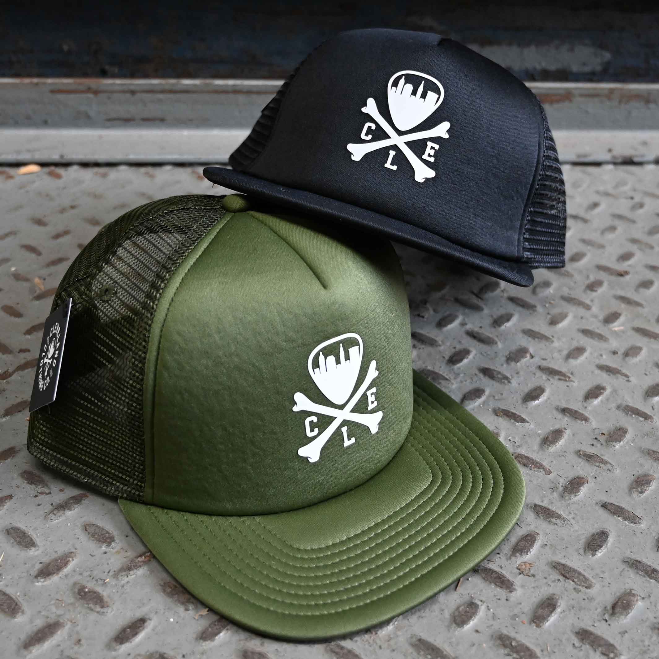 CLE Logo Foam Trucker Hat - Olive - Image 5
