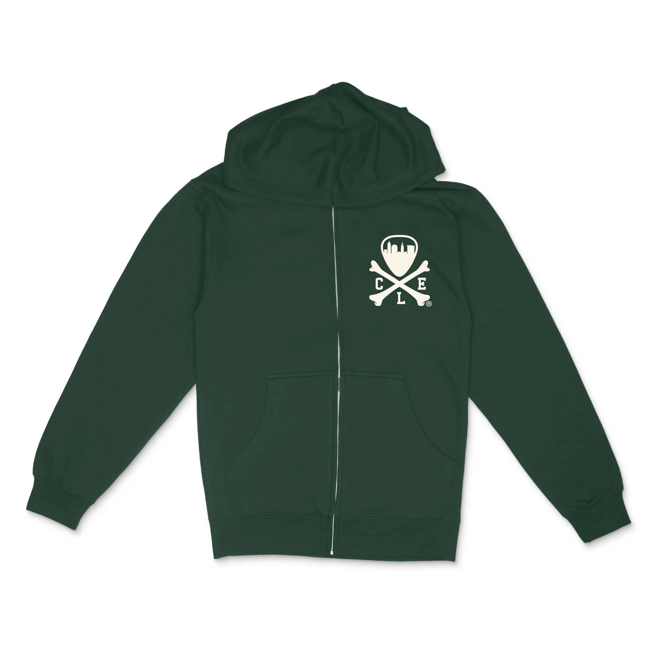 CLE Logo Full-Zip Hoodie - Forest - Image 2