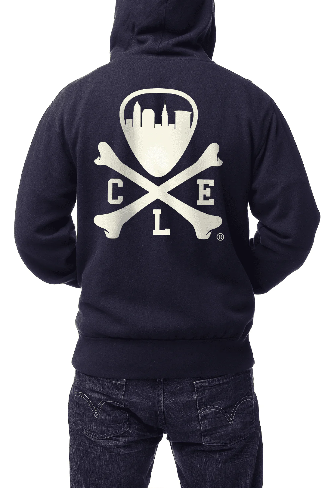 CLE Logo Full-Zip Hoodie - Navy - Image 4