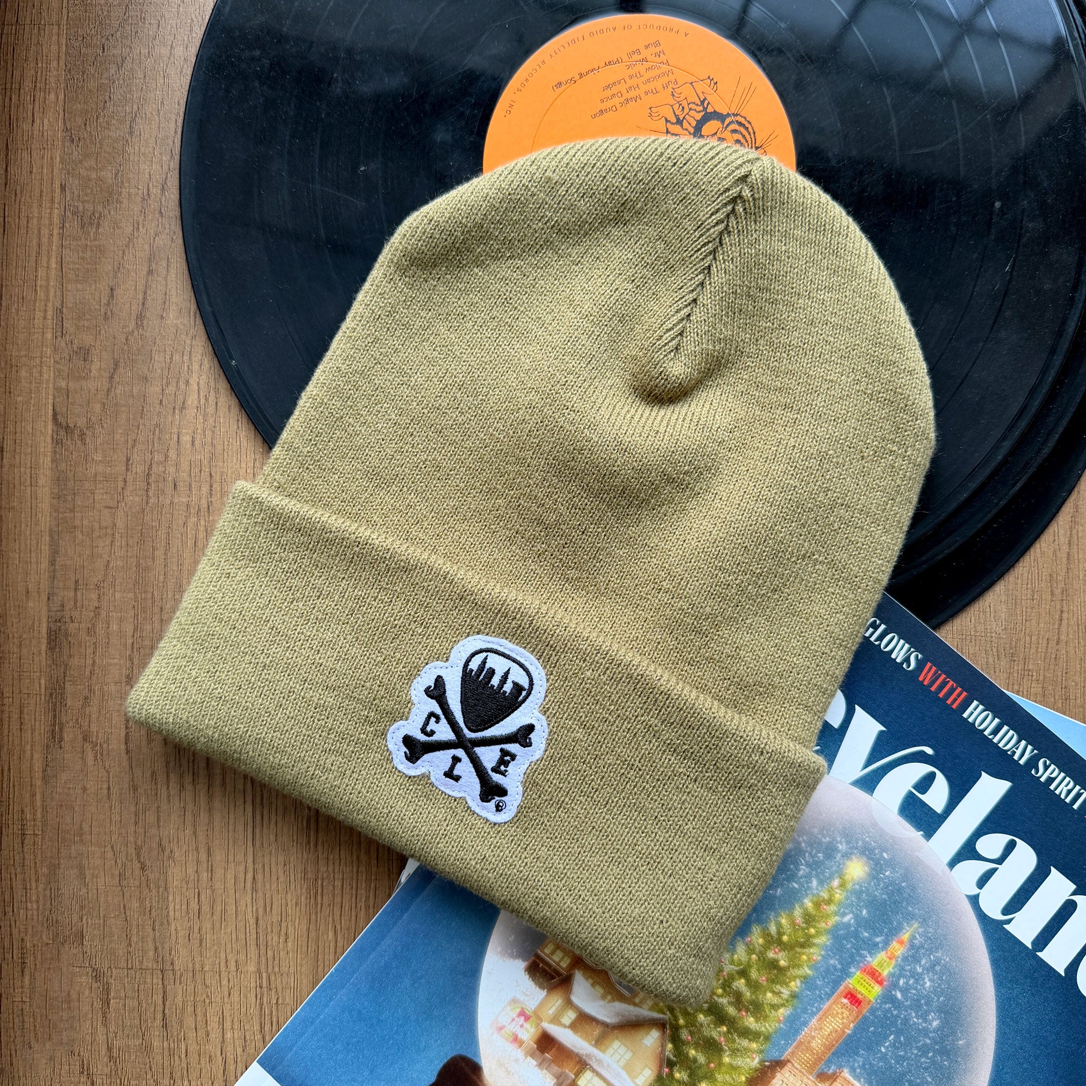 CLE Logo Knit Beanie - Birch - Image 2