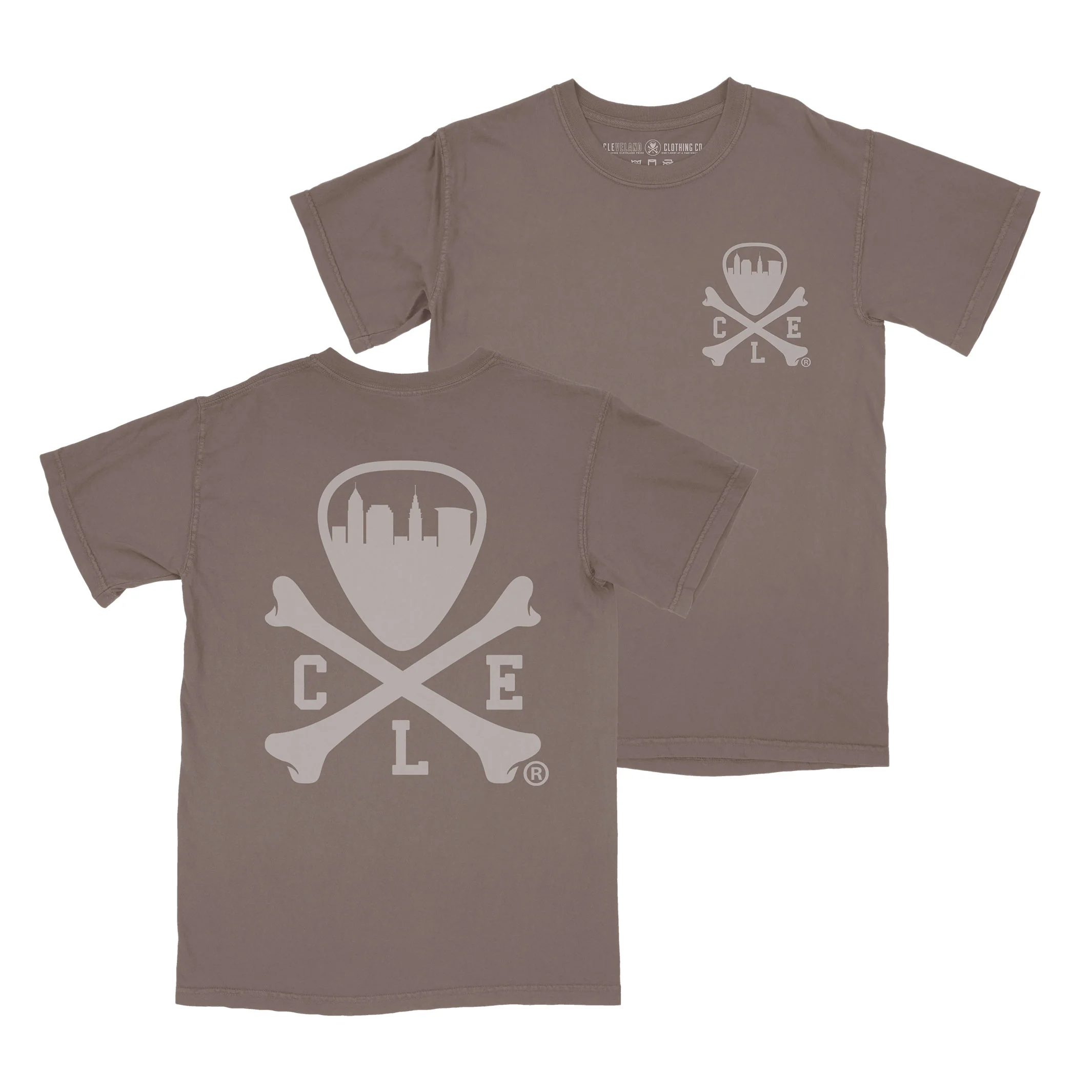 CLE Logo - Mens/Unisex Crew T-shirt - Espresso