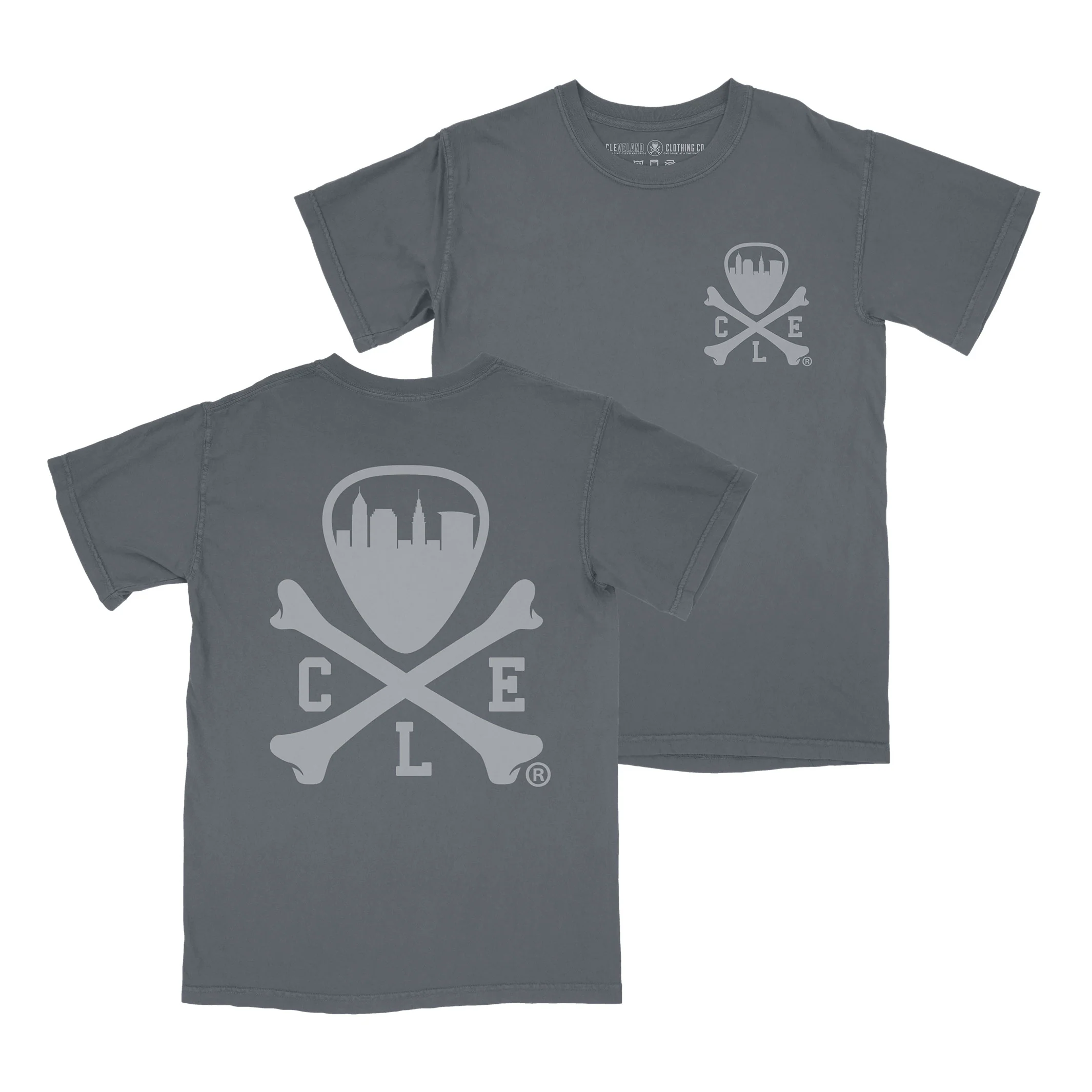 CLE Logo - Mens/Unisex Crew T-shirt - Pepper