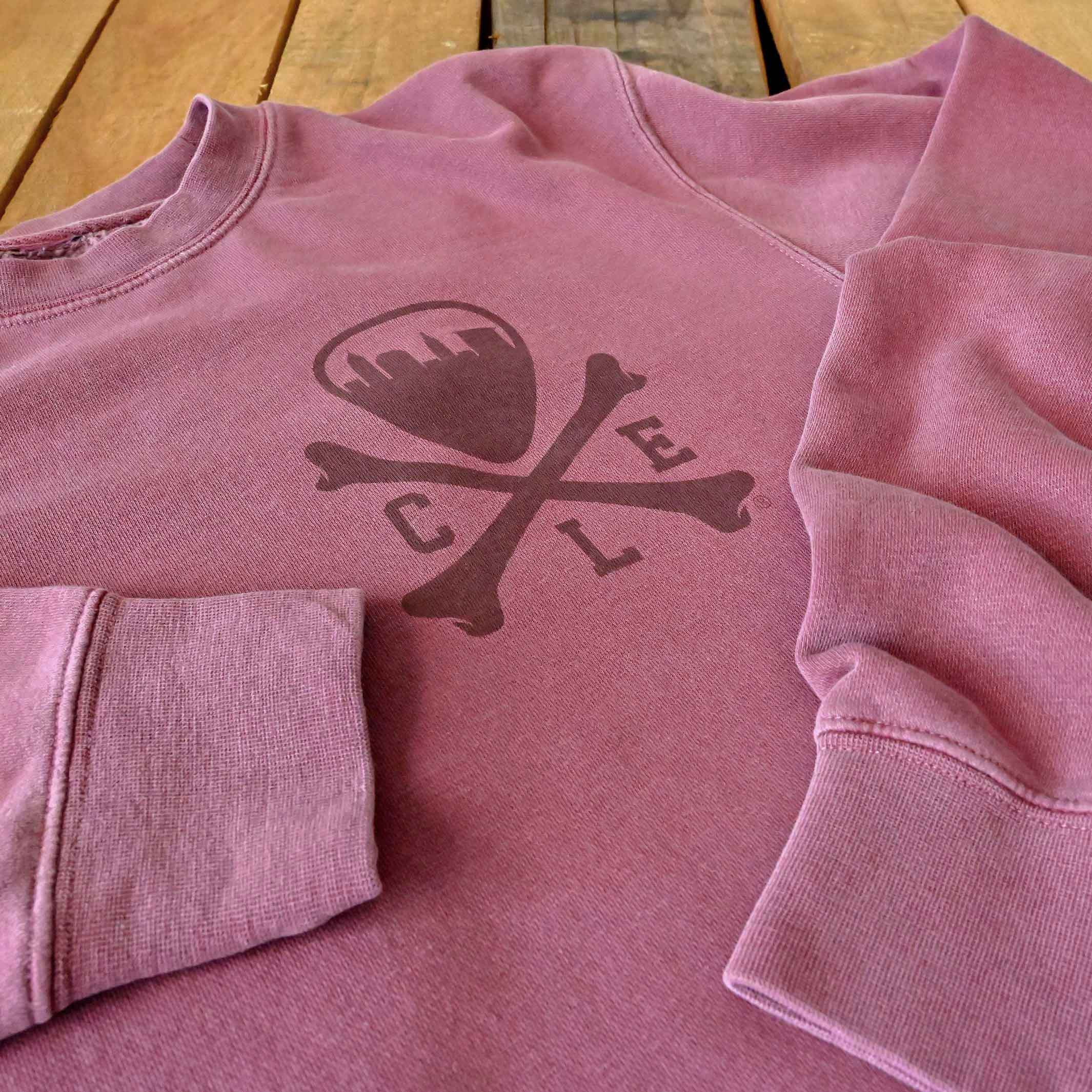 CLE Logo Unisex Crewneck Sweatshirt - Pigment Maroon - Image 3