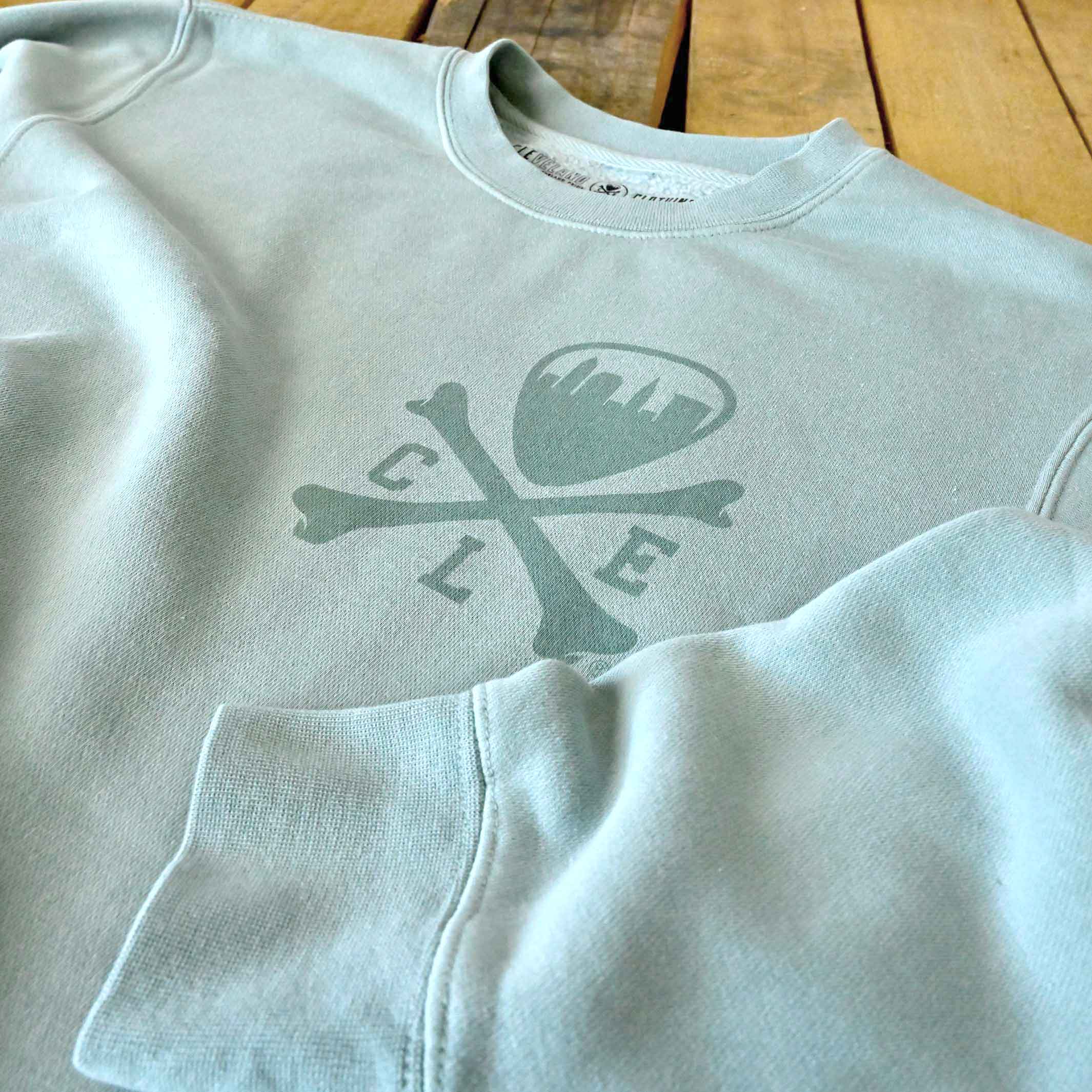 CLE Logo Unisex Crewneck Sweatshirt - Pigment Sage - Image 2