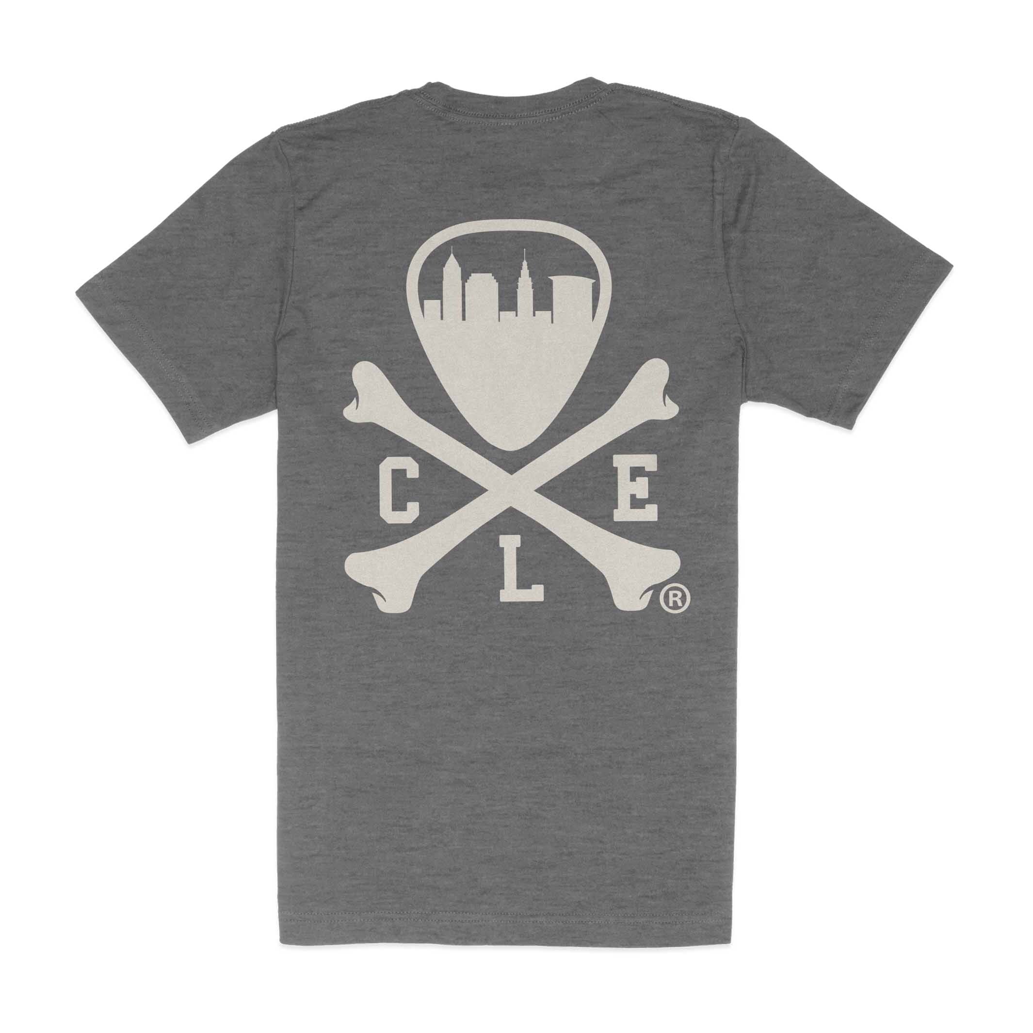 CLE Logo - Mens/Unisex Crew T-Shirt - Grey - Image 3