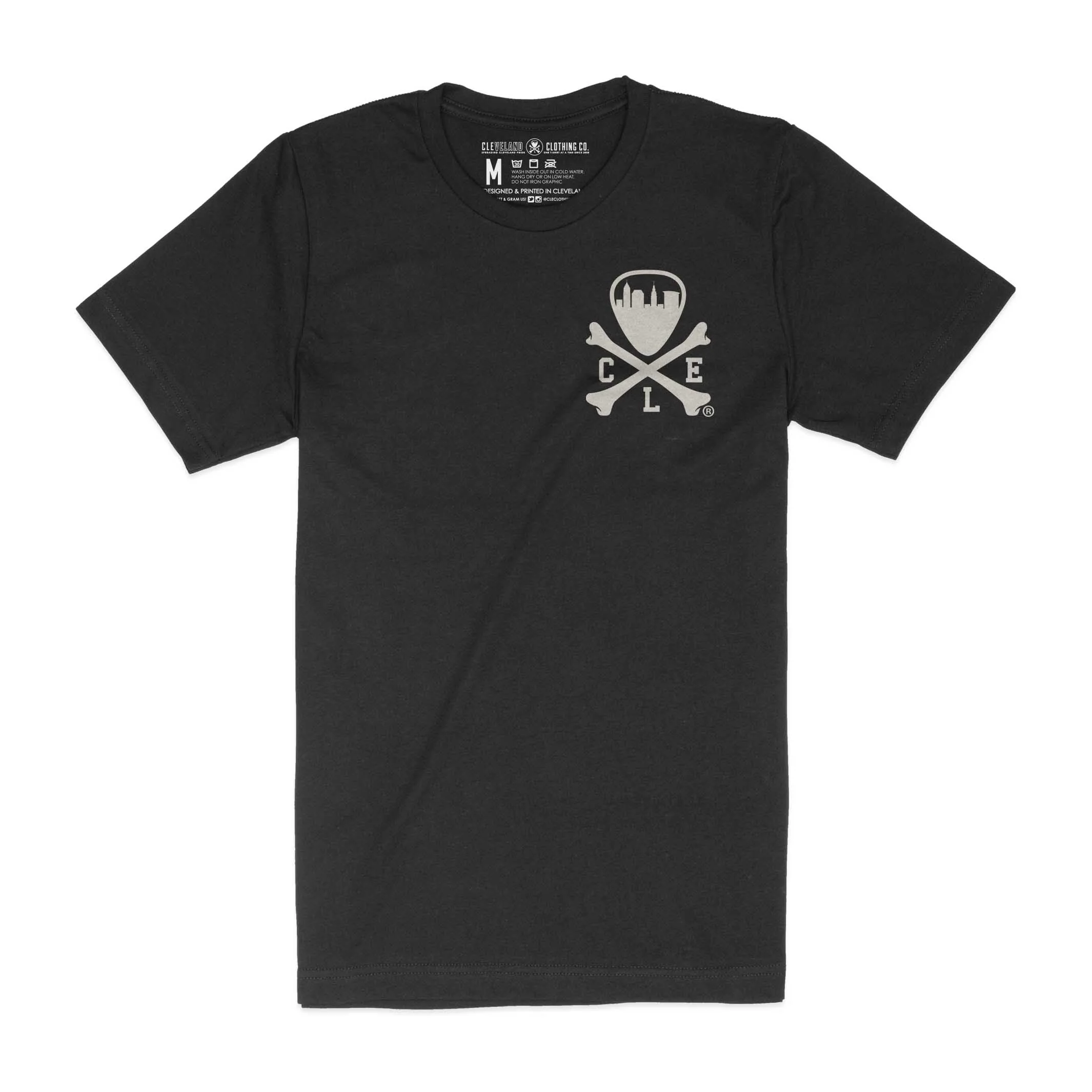 CLE Logo - Mens/Unisex Crew T-Shirt - Heather Black - Image 2