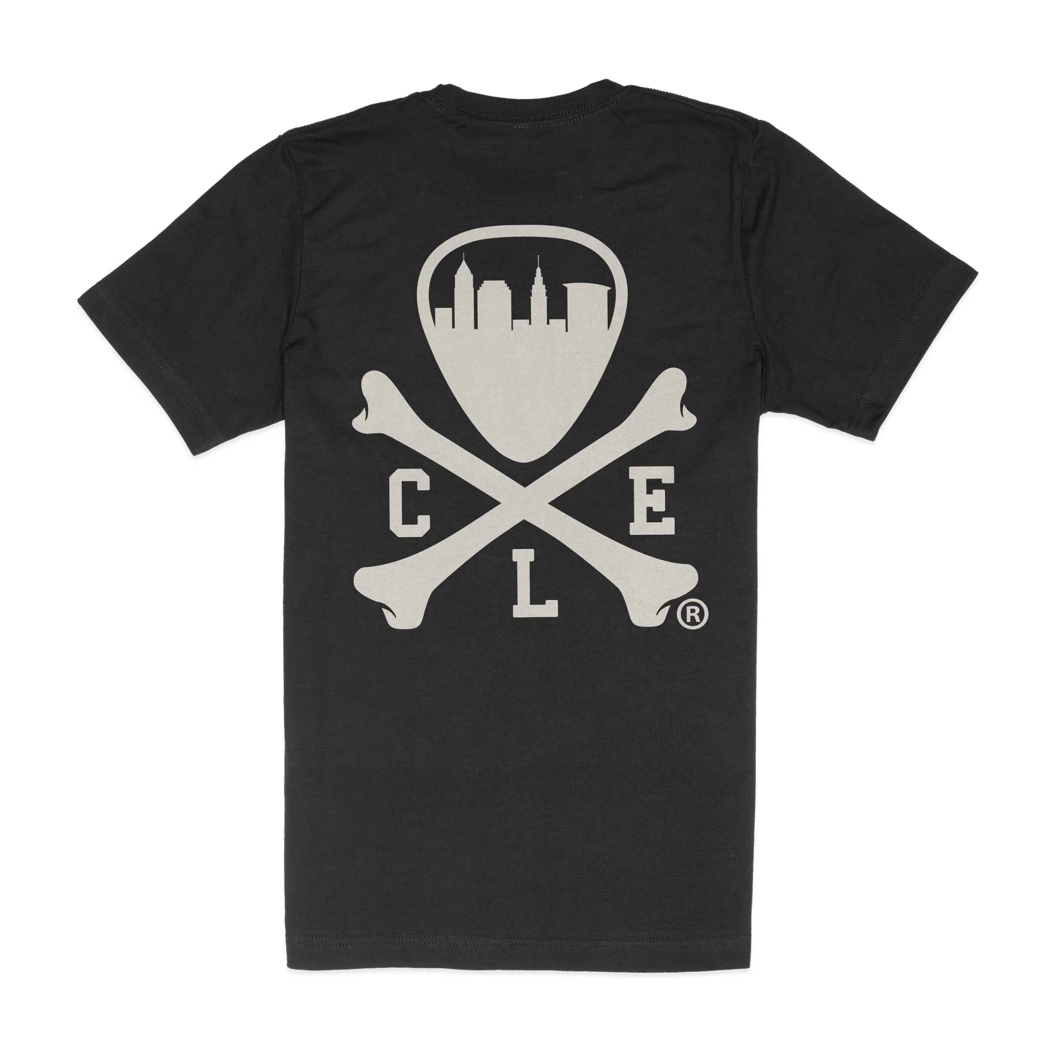 CLE Logo - Mens/Unisex Crew T-Shirt - Heather Black - Image 3