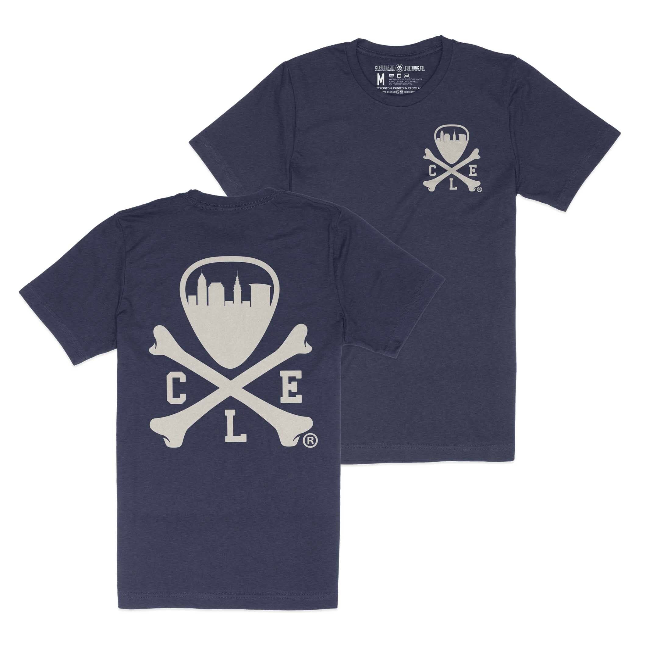 CLE Logo - Mens/Unisex Crew T-Shirt - Heather Navy