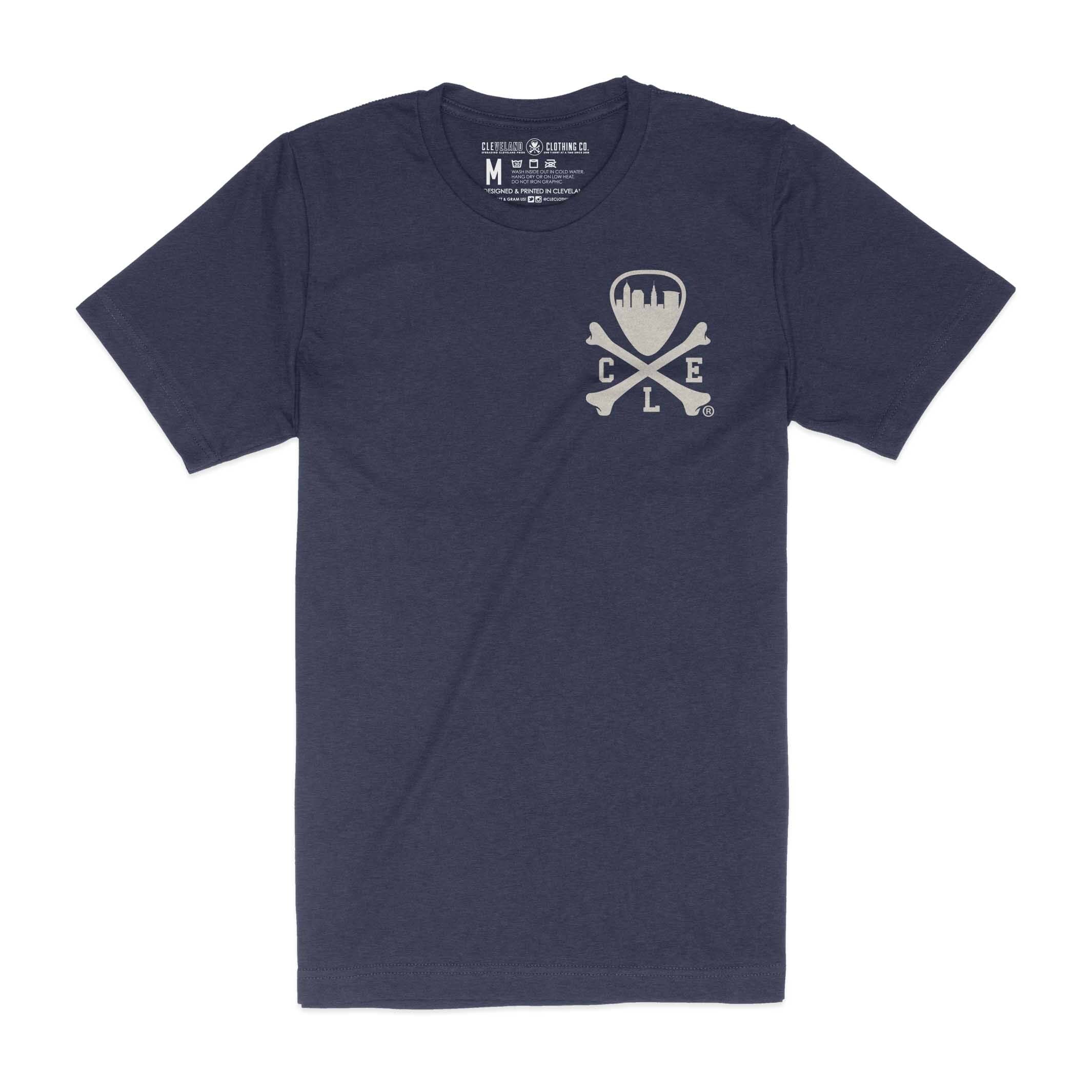CLE Logo - Mens/Unisex Crew T-Shirt - Heather Navy - Image 2
