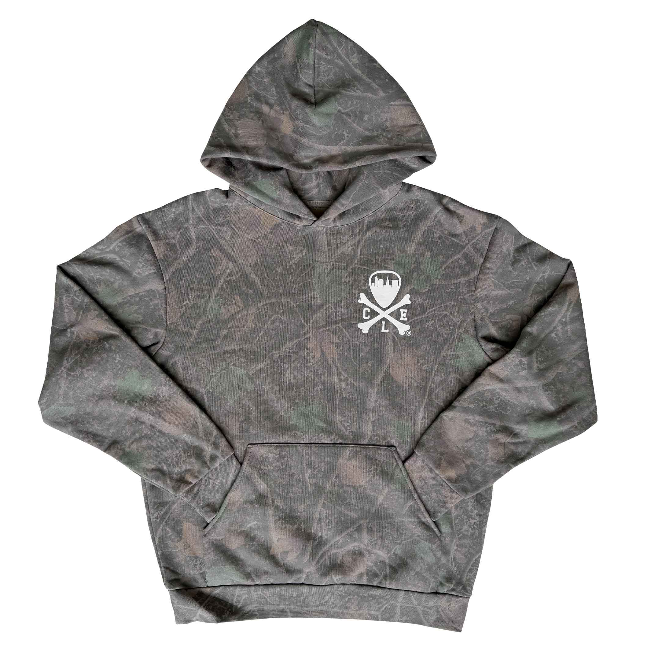CLE Logo  - Unisex Pullover Hoodie - Darkwood Tree Camo