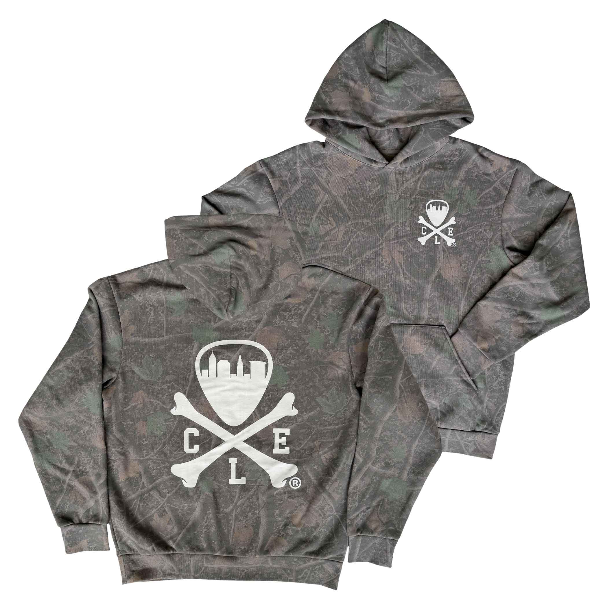 CLE Logo  - Unisex Pullover Hoodie - Darkwood Tree Camo - Image 4