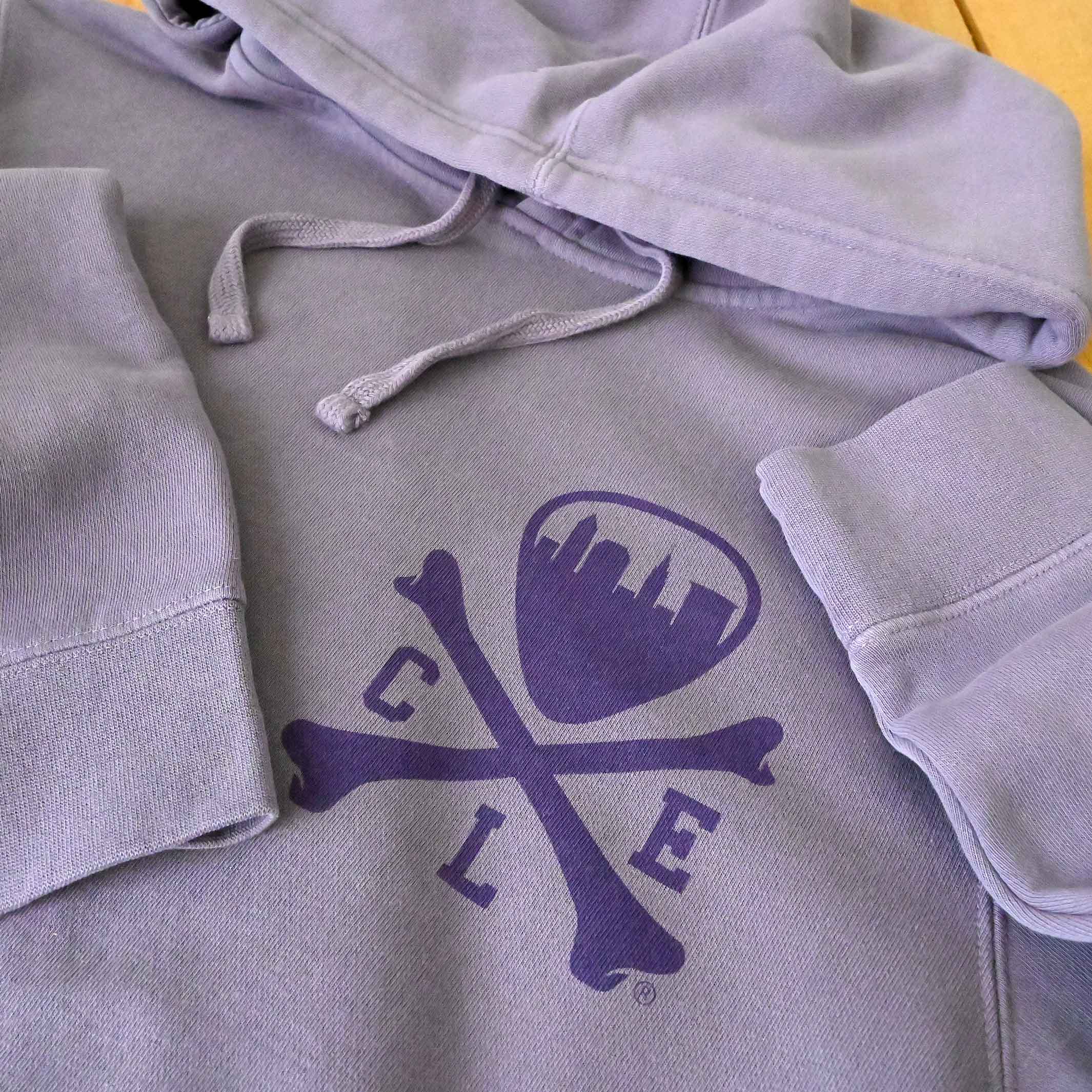 CLE Logo - Unisex Pullover Hoodie - Pigment Plum - Image 2