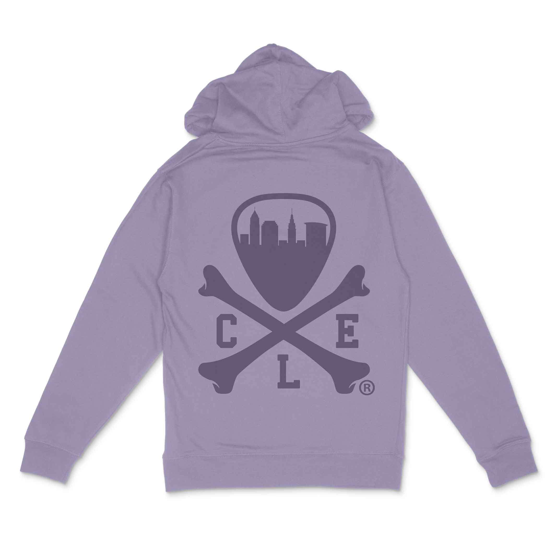 CLE Logo - Unisex Pullover Hoodie - Pigment Plum - Image 3