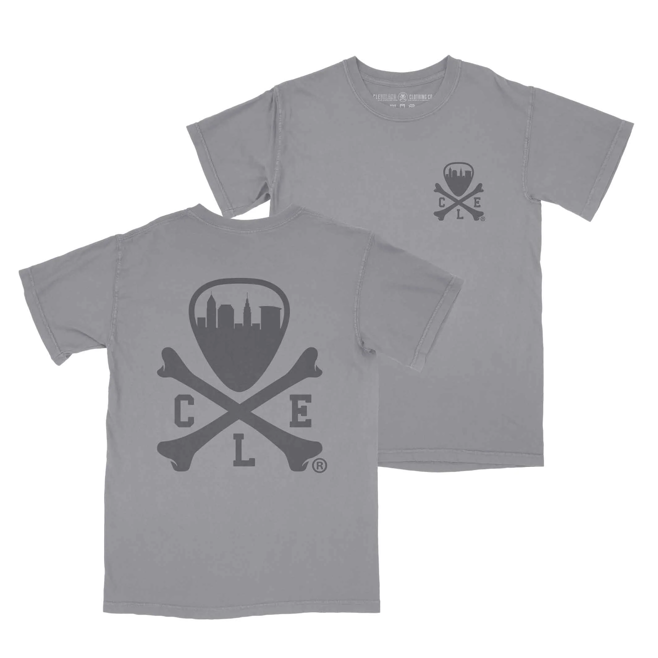 CLE Logo - Mens/Unisex Crew T-shirt - Grey