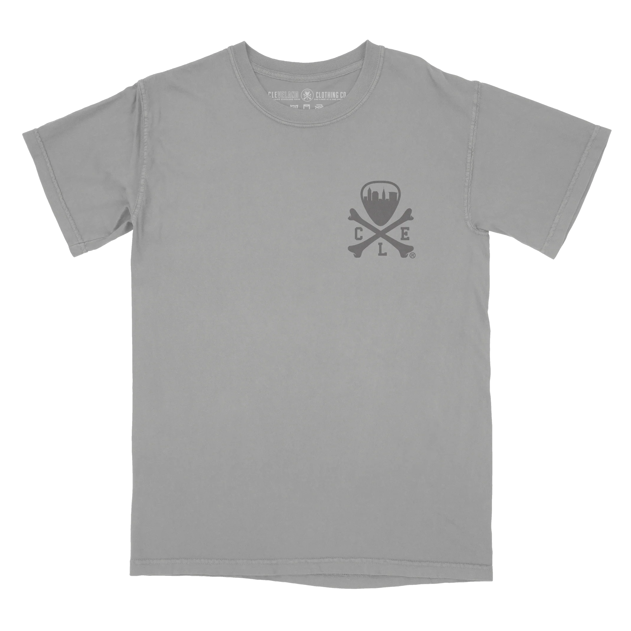 CLE Logo - Mens/Unisex Crew T-shirt - Grey - Image 4
