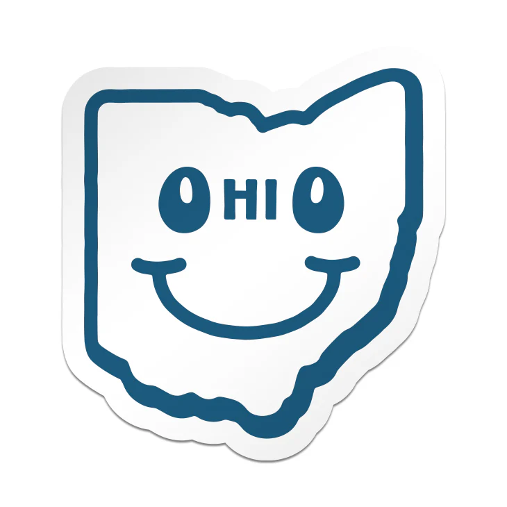 CLE Sticker, Ohio Happy Face