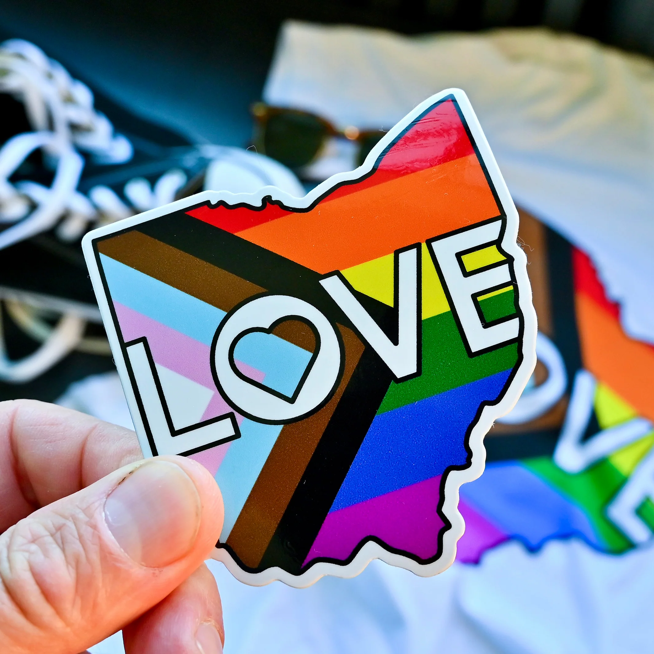 Ohio Love Pride Progress Sticker - Image 2