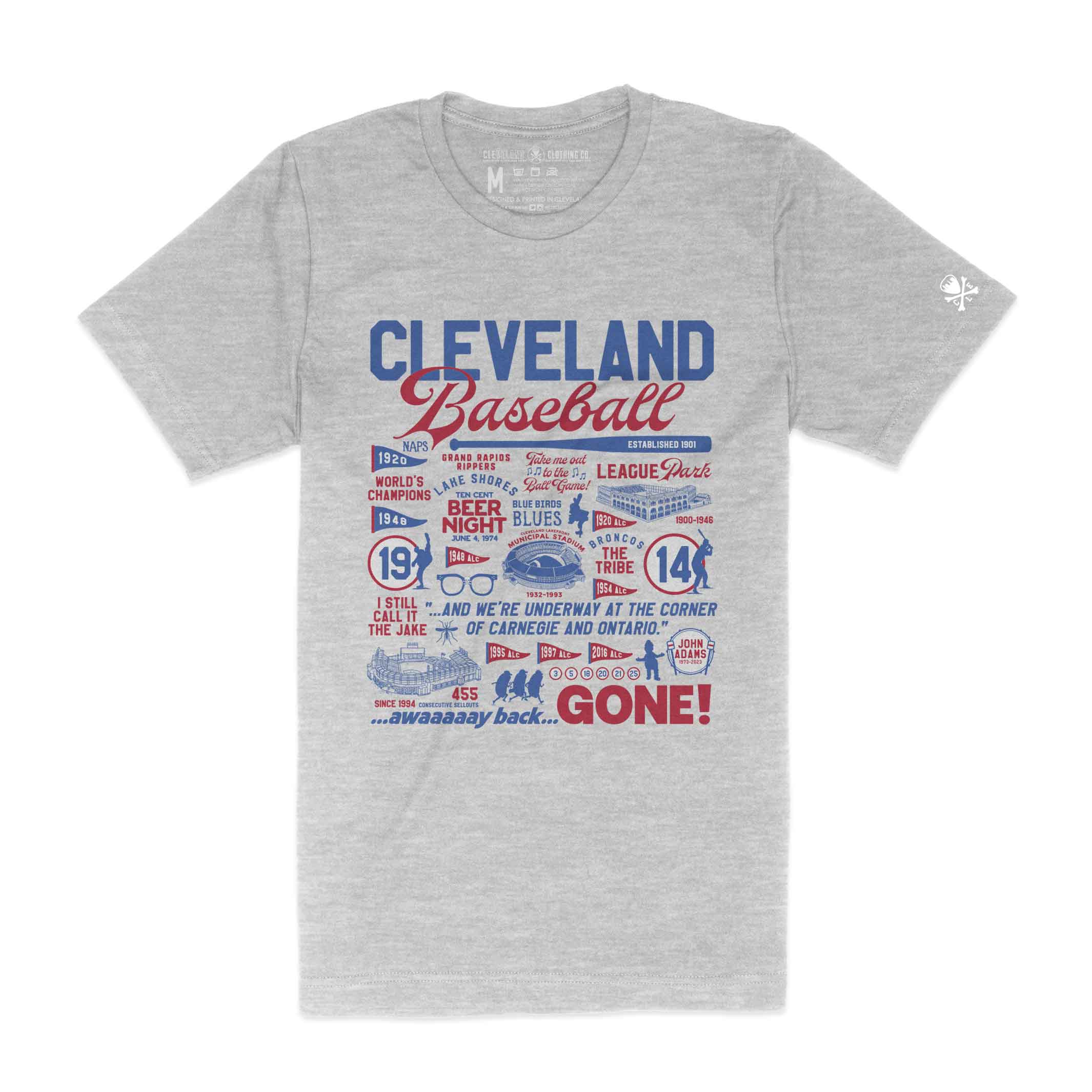 Cleveland Baseball History Collage - Mens/Unisex T-Shirt