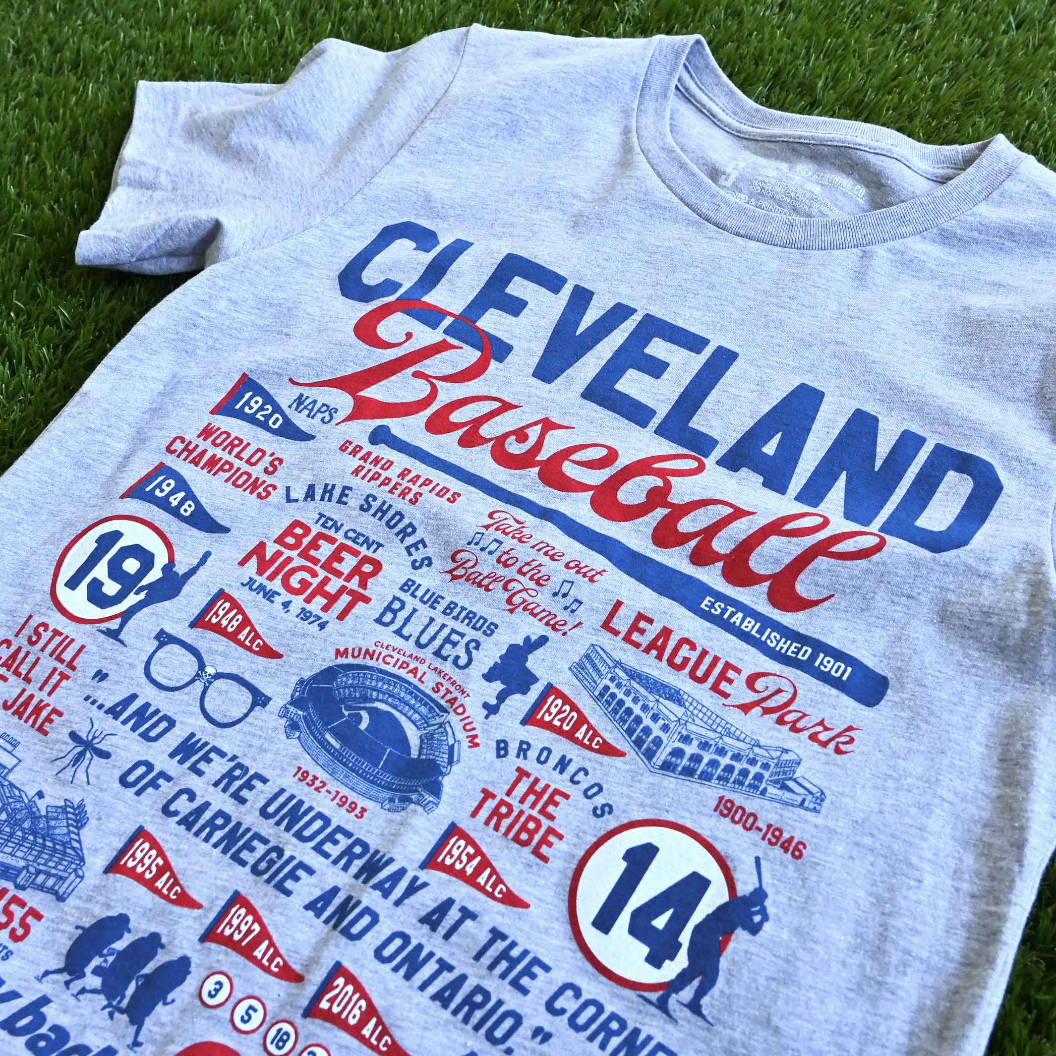 Cleveland Baseball History Collage - Mens/Unisex T-Shirt - Image 2