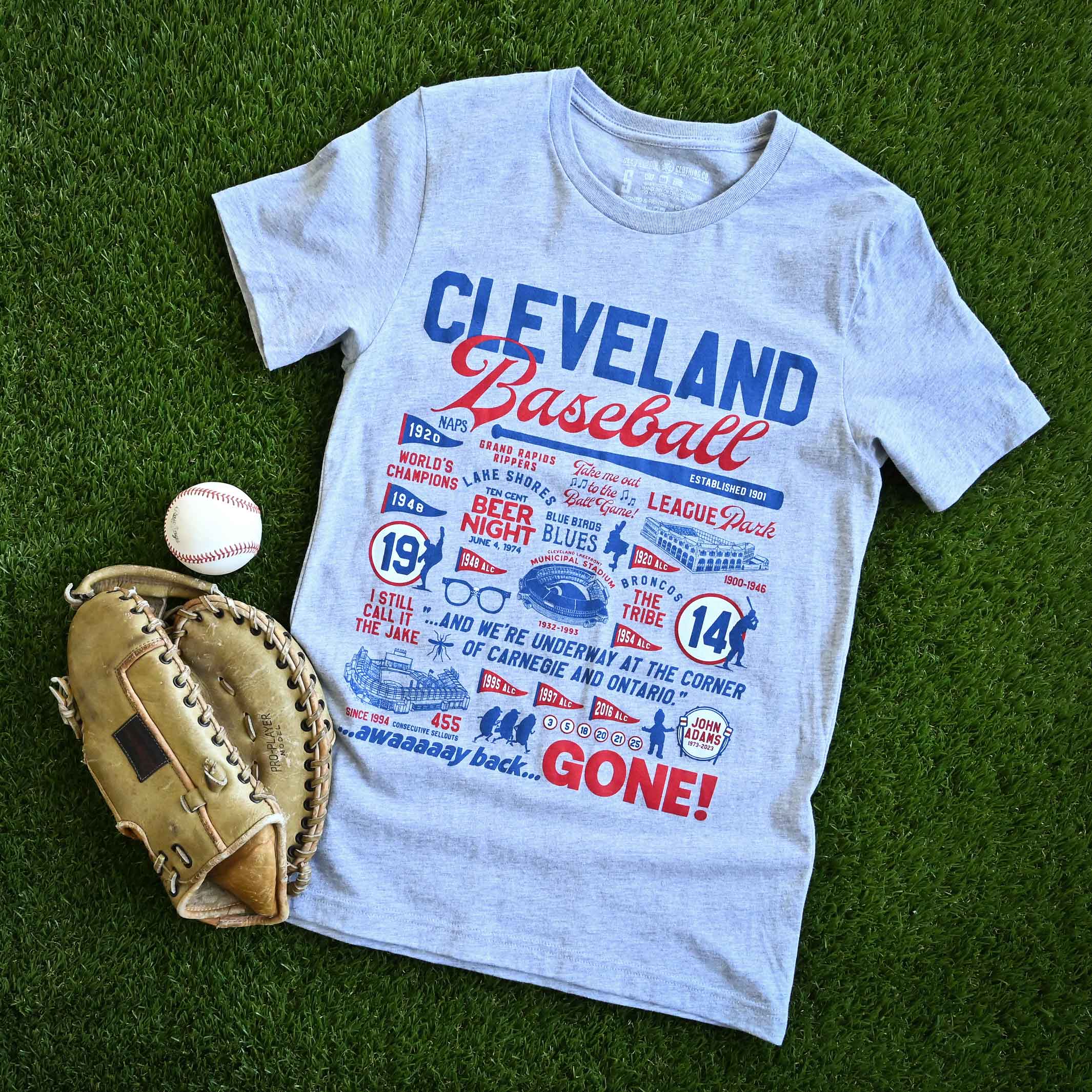 Cleveland Baseball History Collage - Mens/Unisex T-Shirt - Image 3
