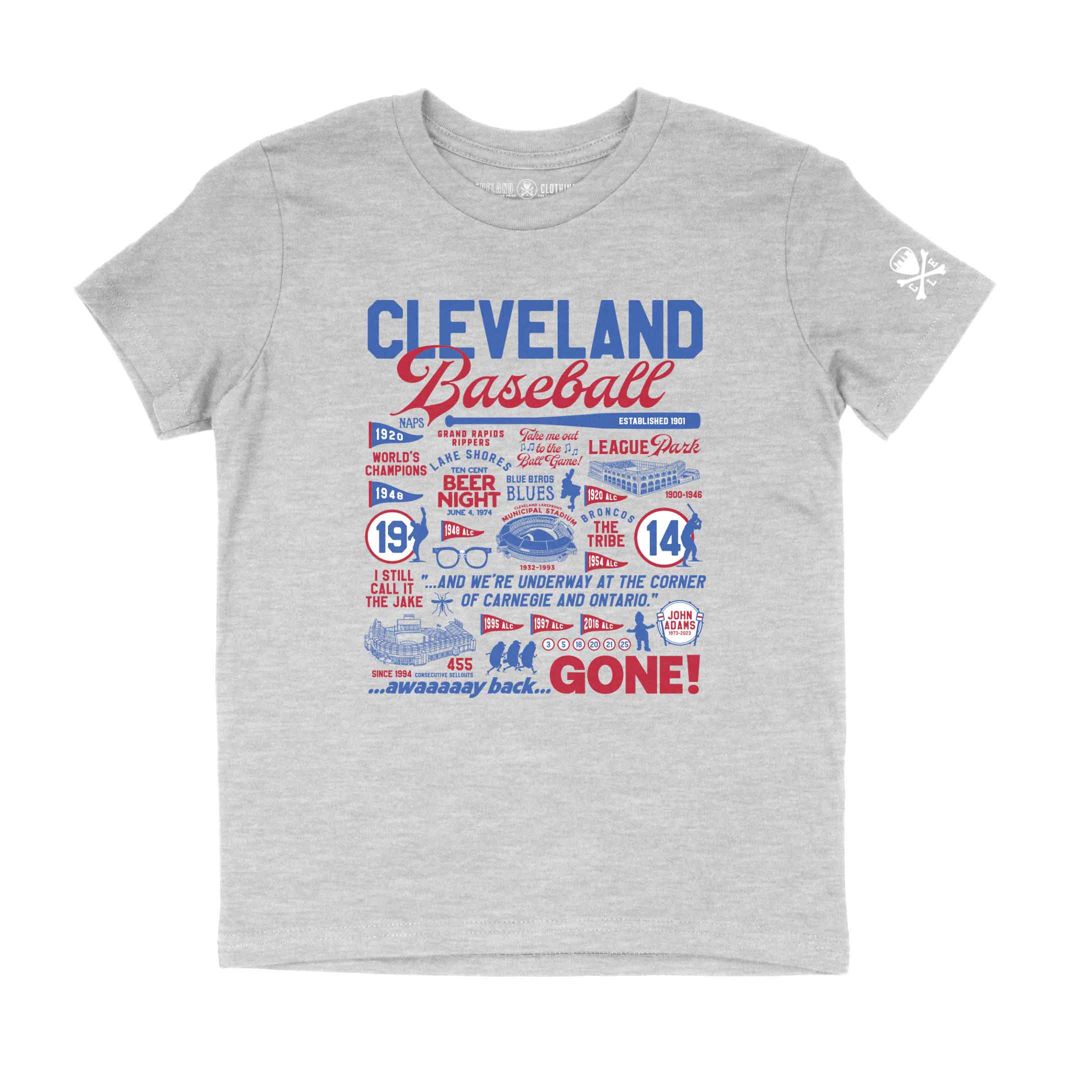 Cleveland Baseball History Collage - Youth T-Shirt