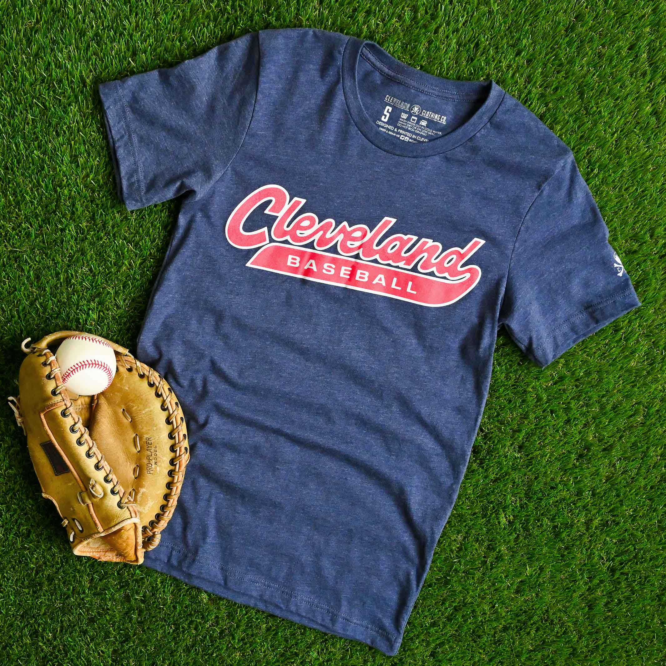 Cleveland Baseball Script - Mens/Unisex Crew T-Shirt - Image 3