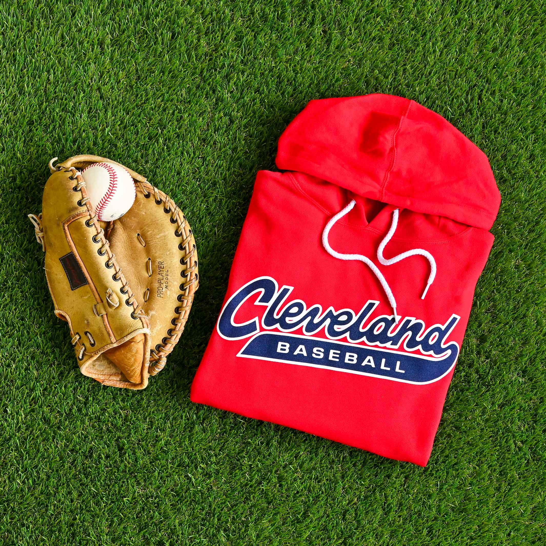 Cleveland Baseball Script - Unisex Pullover Hoodie - Image 3