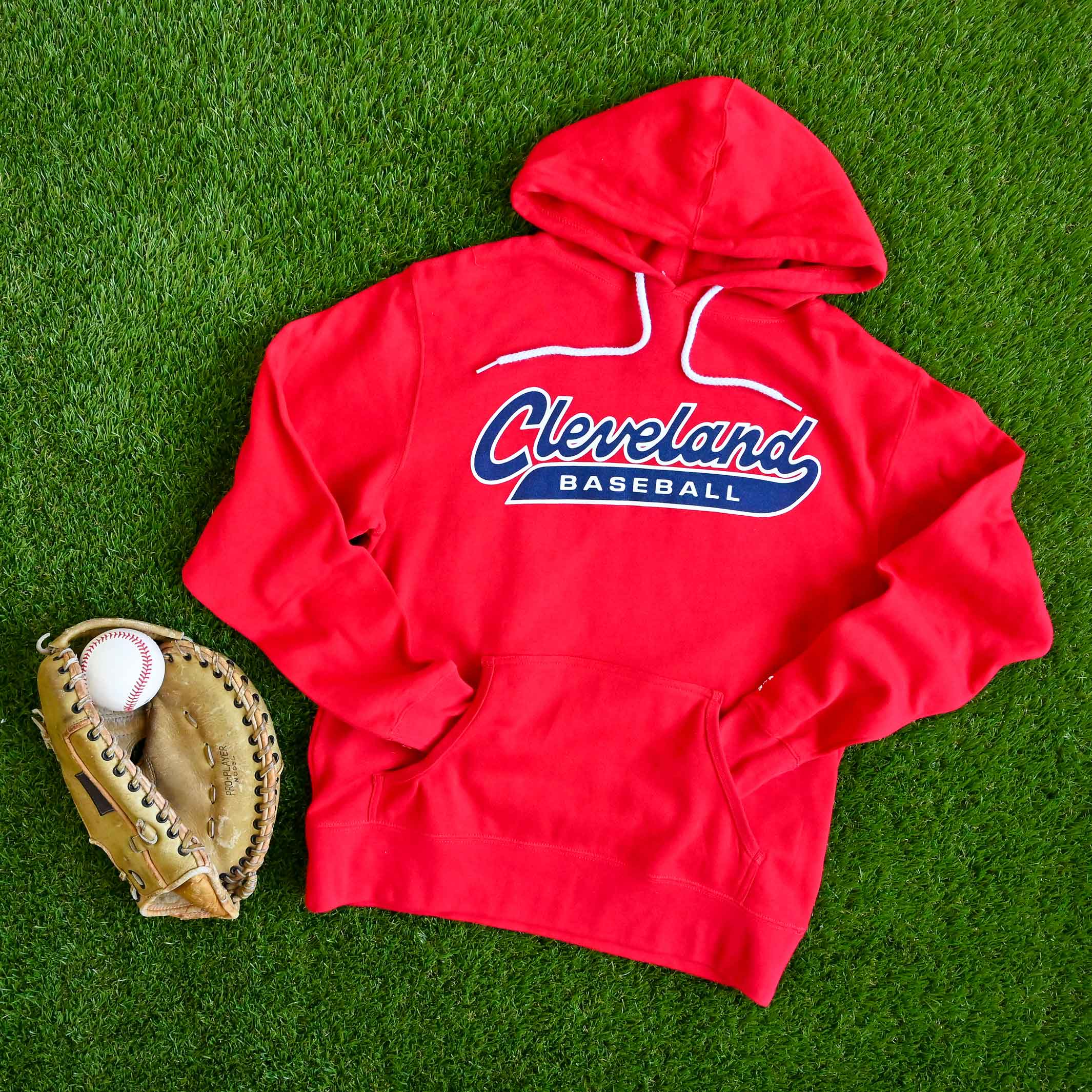 Cleveland Baseball Script - Unisex Pullover Hoodie - Image 4