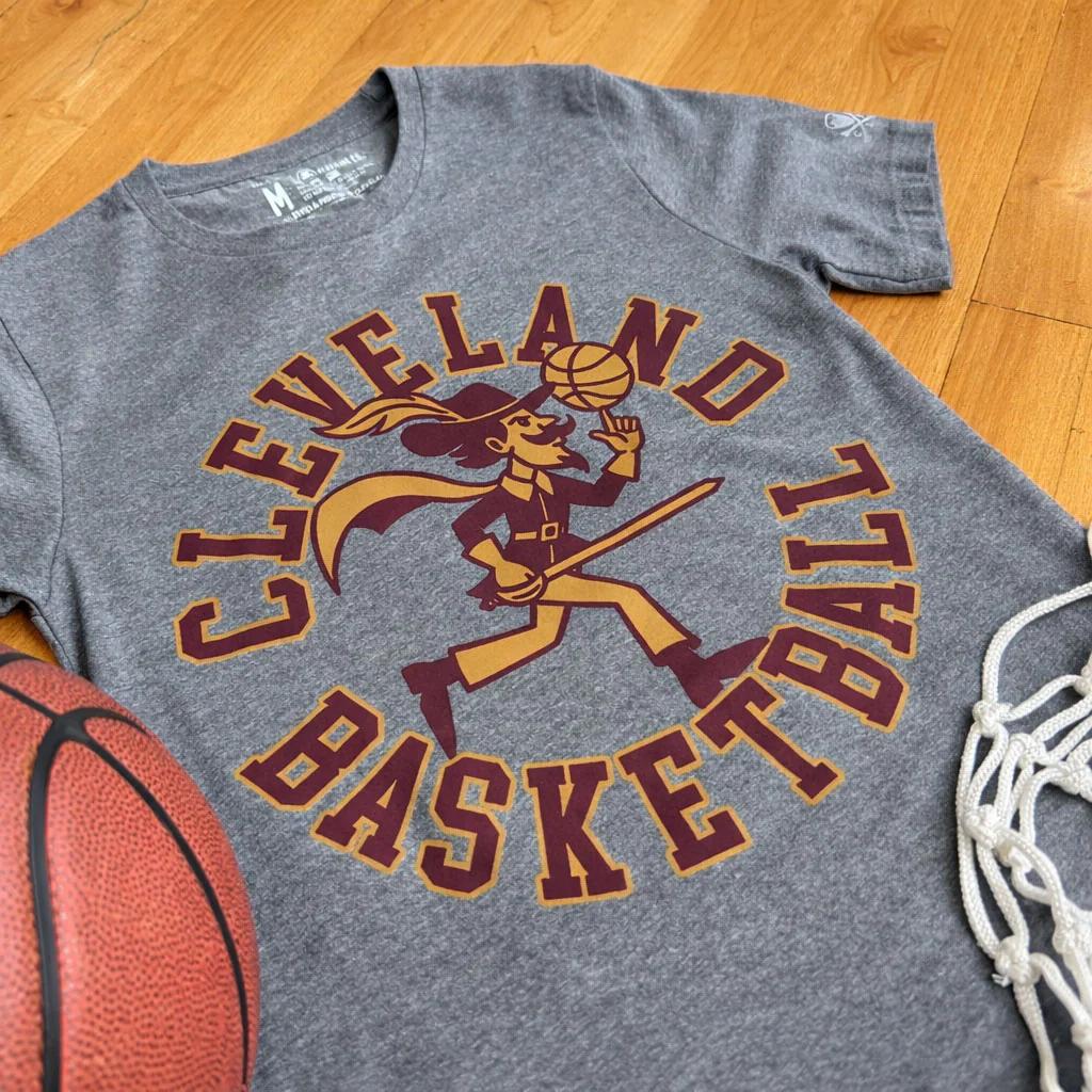Cleveland Basketball Mascot - Mens/Unisex Crew T-Shirt - Image 2