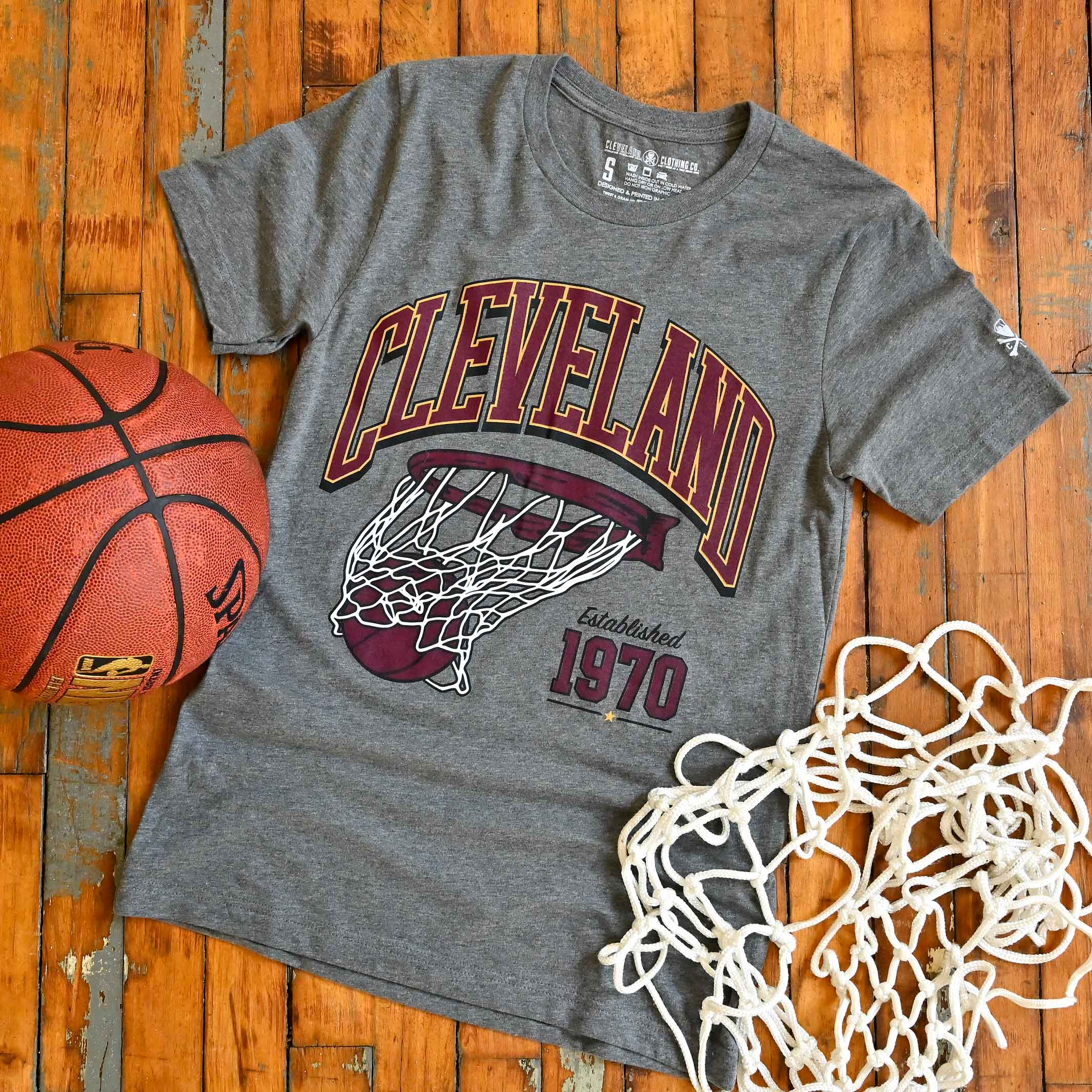 Cleveland Basketball Swish - Mens/Unisex Crew T-Shirt - Image 2