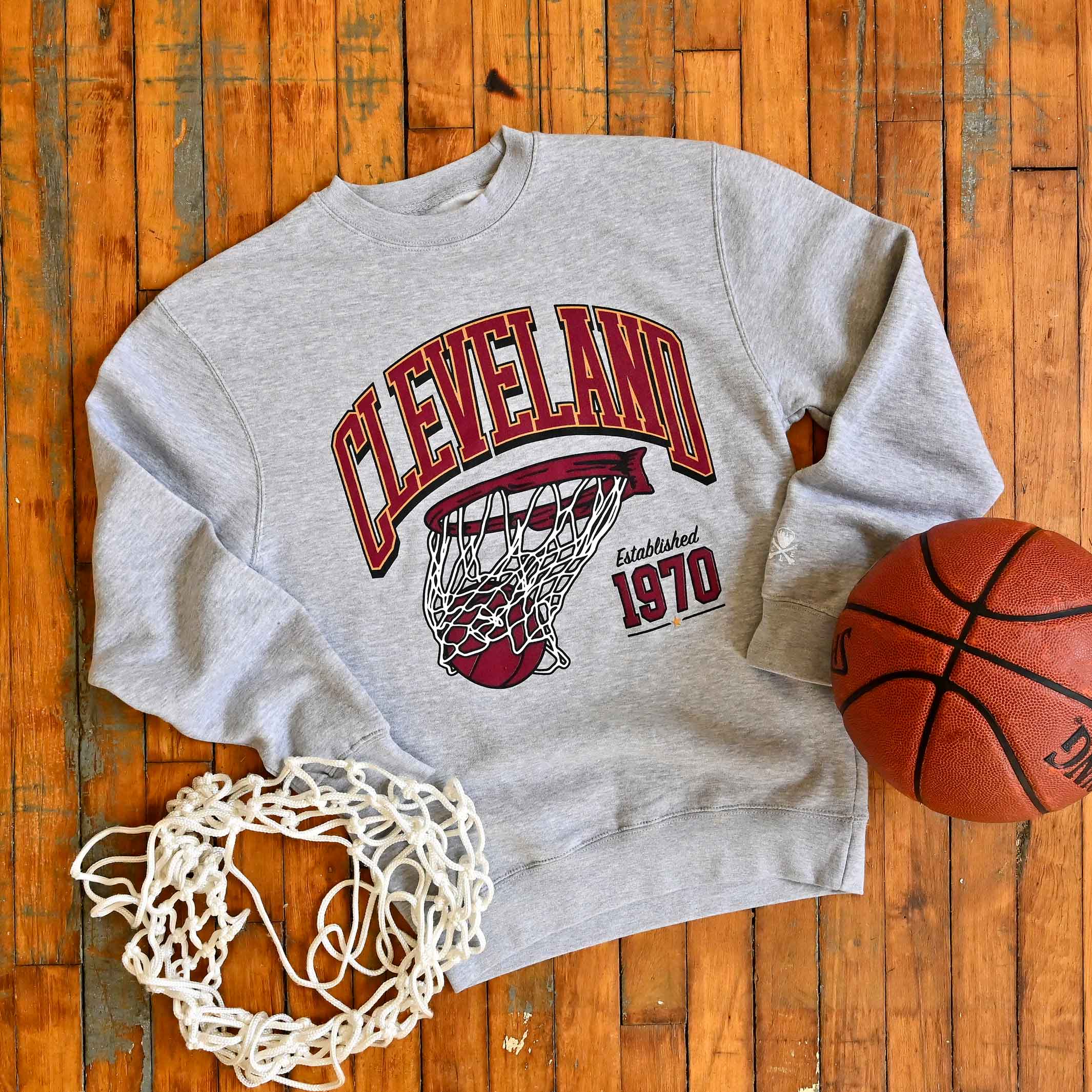 Cleveland Basketball Swish - Unisex Crewneck Sweatshirt - Image 2