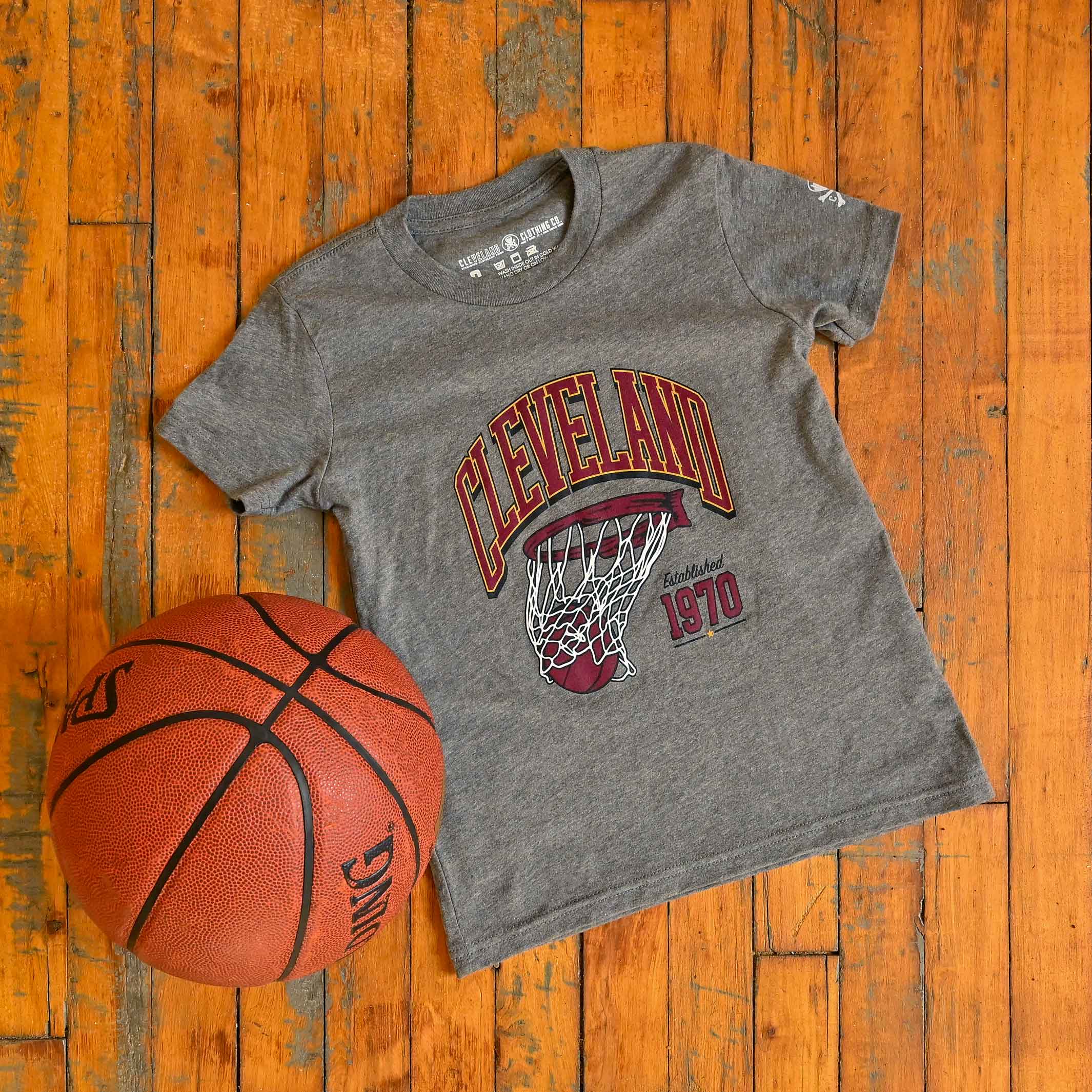 Cleveland Basketball Swish - Youth Crew T-Shirt - Image 2