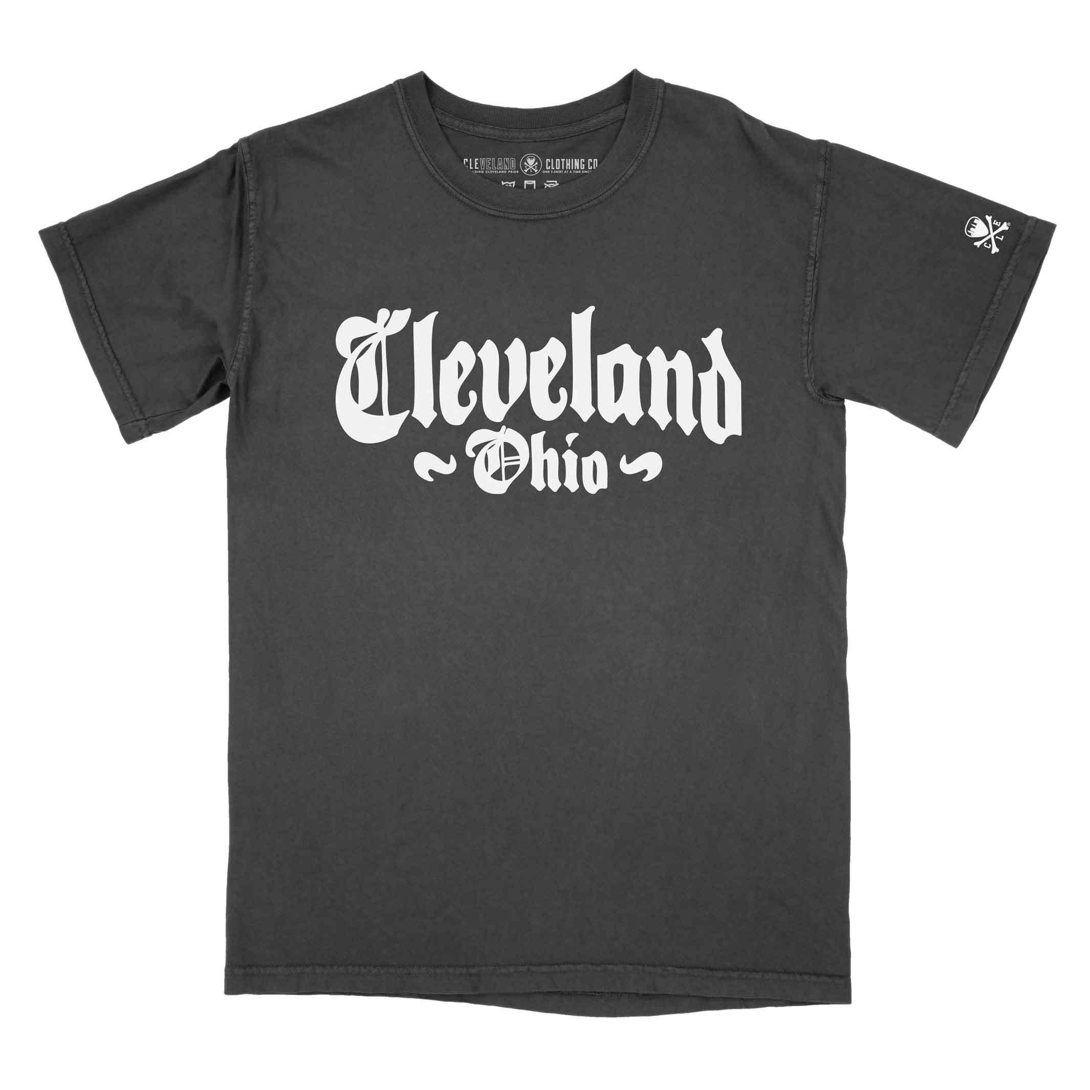 Cleveland Black Letter - Mens/Unisex Crew T-Shirt